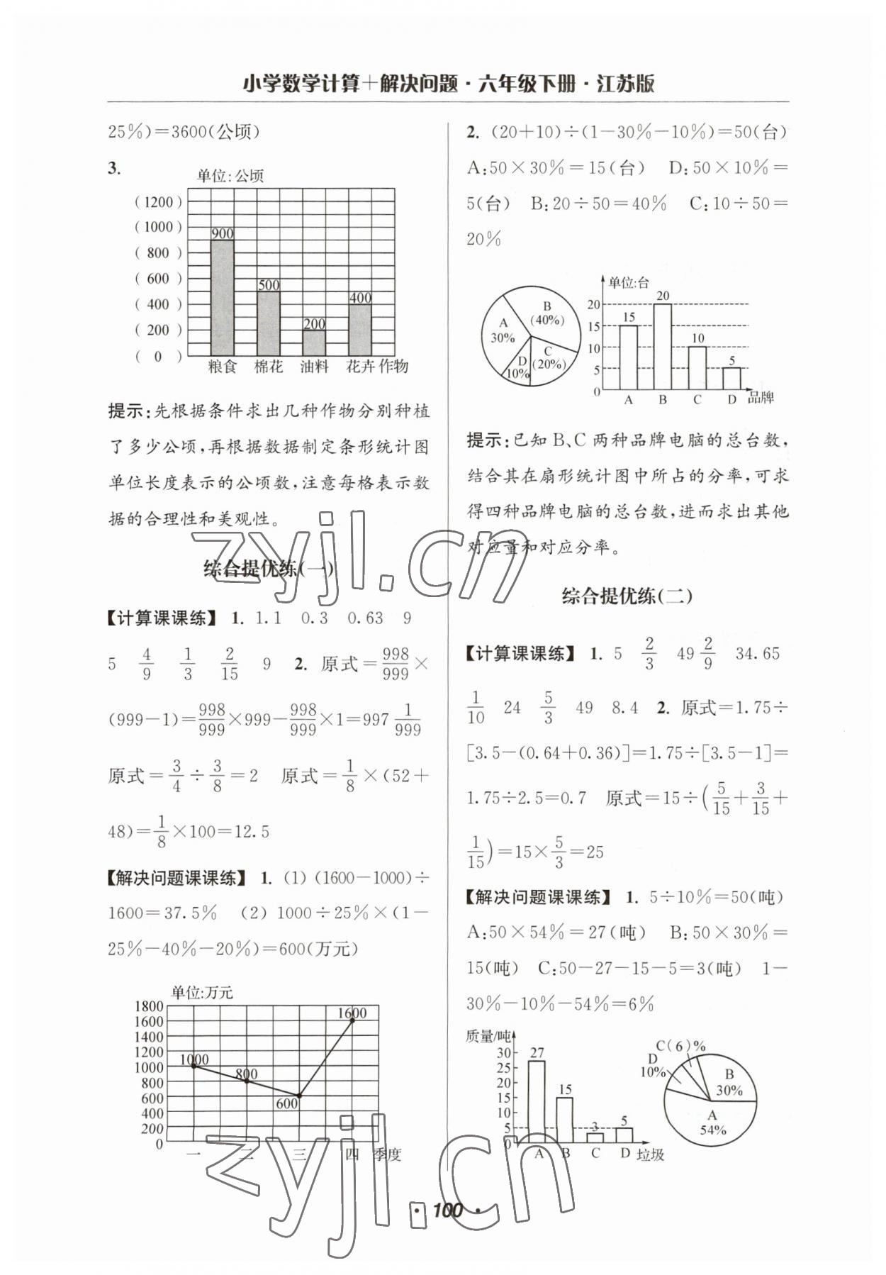 2023年超能學典計算加解決問題六年級數學下冊蘇教版 第2頁