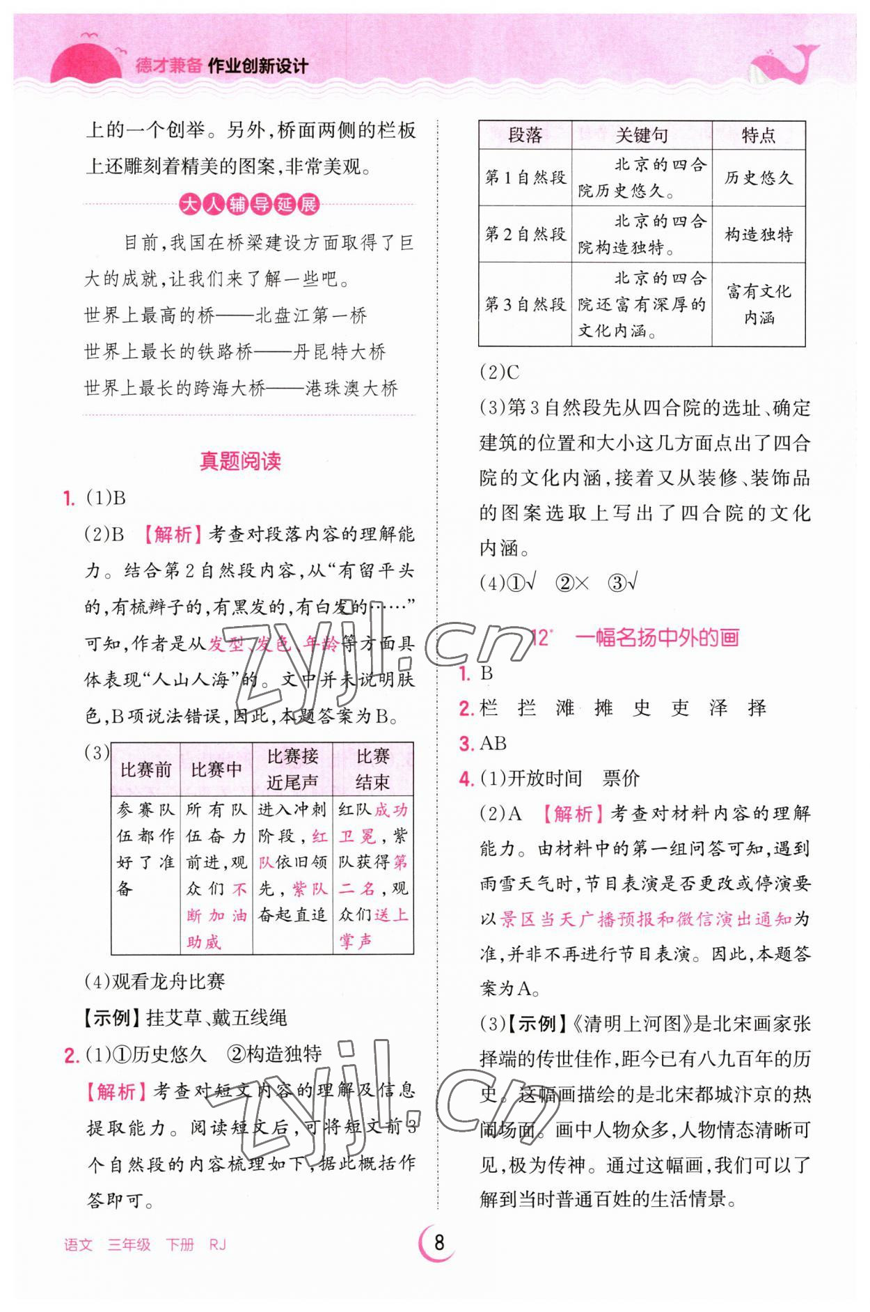 2023年王朝霞德才兼?zhèn)渥鳂I(yè)創(chuàng)新設(shè)計(jì)三年級(jí)語(yǔ)文下冊(cè)人教版 第8頁(yè)