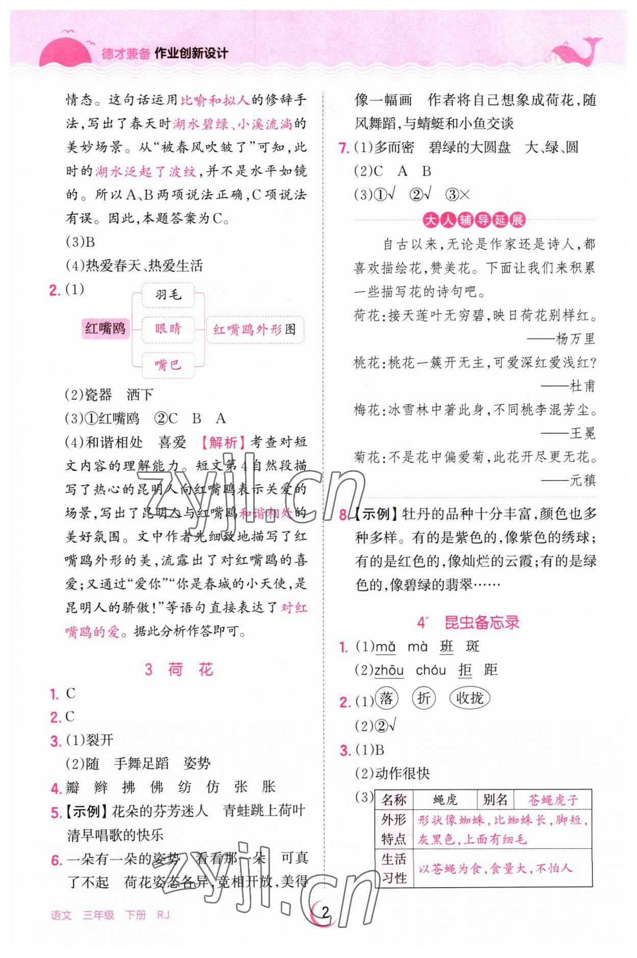 2023年王朝霞德才兼?zhèn)渥鳂I(yè)創(chuàng)新設(shè)計(jì)三年級(jí)語(yǔ)文下冊(cè)人教版 第2頁(yè)