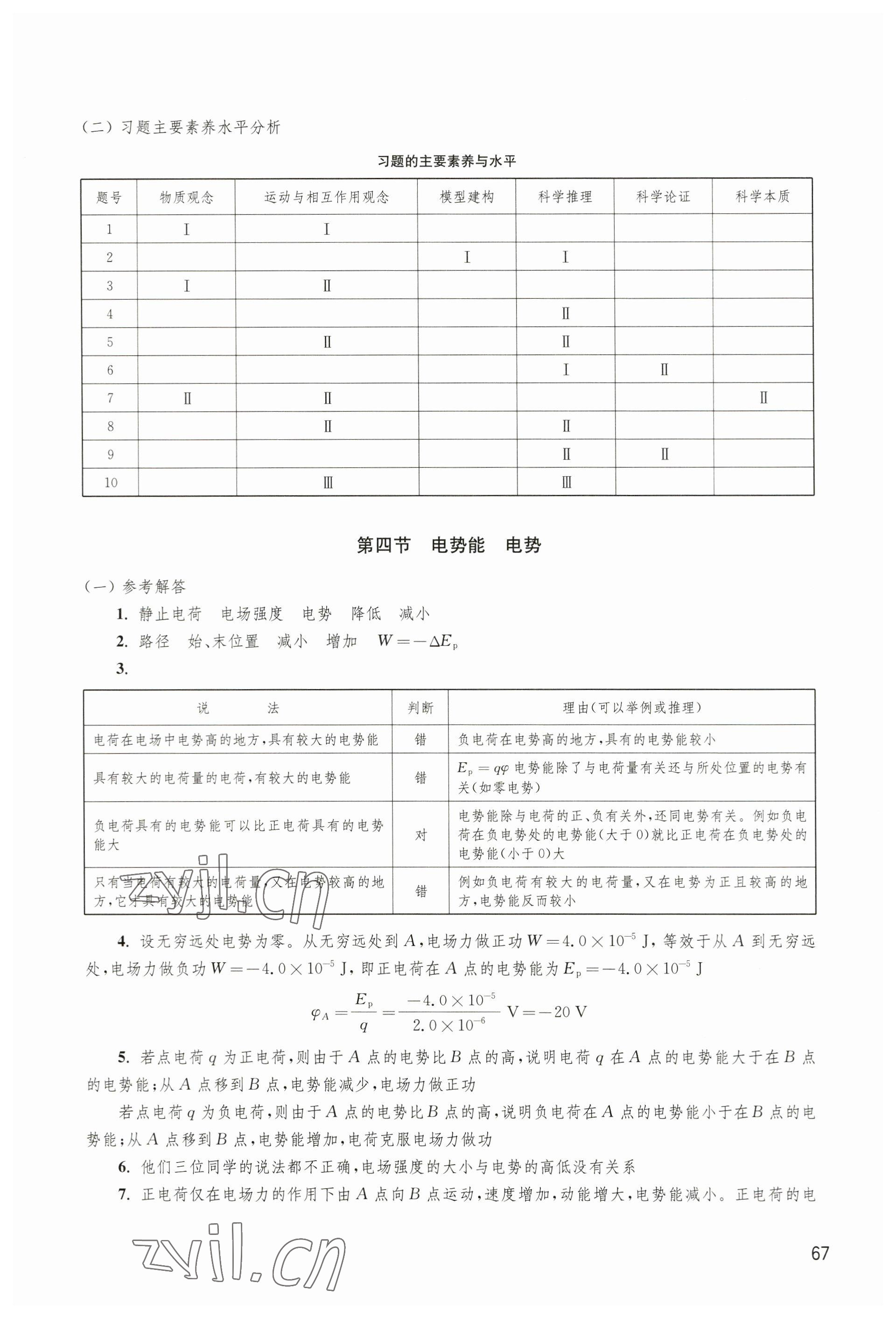 2023年練習(xí)部分高中物理必修第三冊(cè)滬科版 參考答案第5頁(yè)