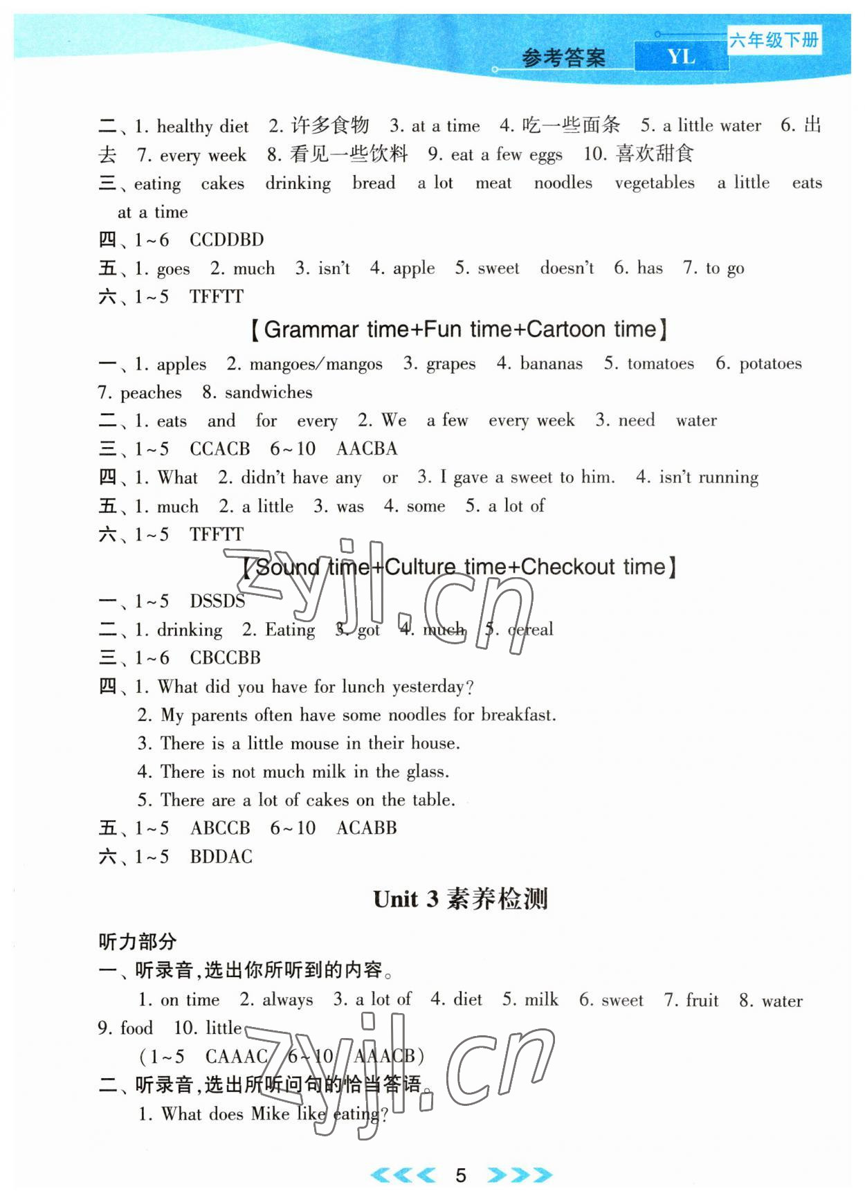 2023年自主學(xué)習(xí)當堂反饋六年級英語下冊譯林版 第5頁