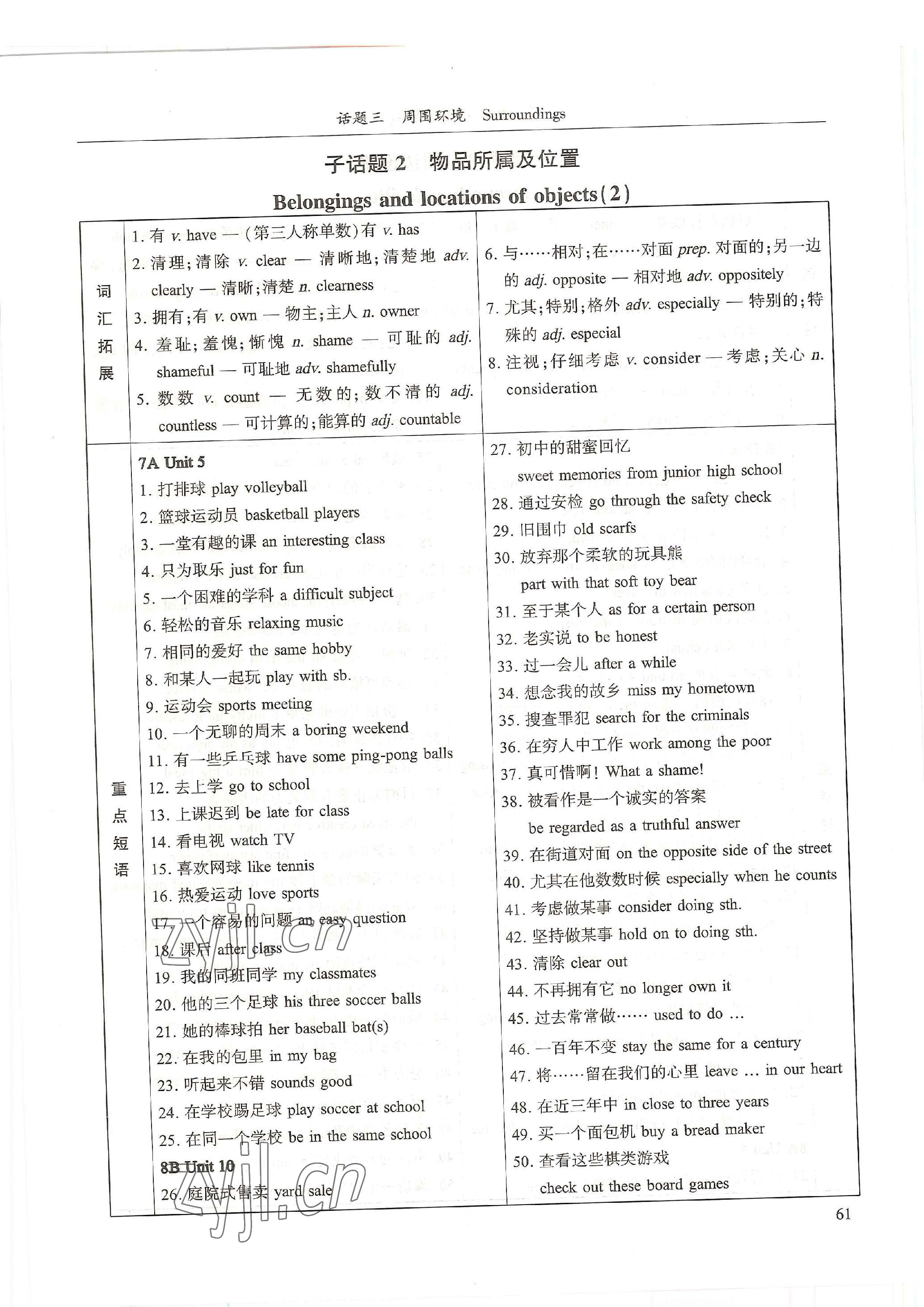 2023年中考話題總復(fù)習(xí)英語(yǔ)中考&nbsp;參考答案第5頁(yè)