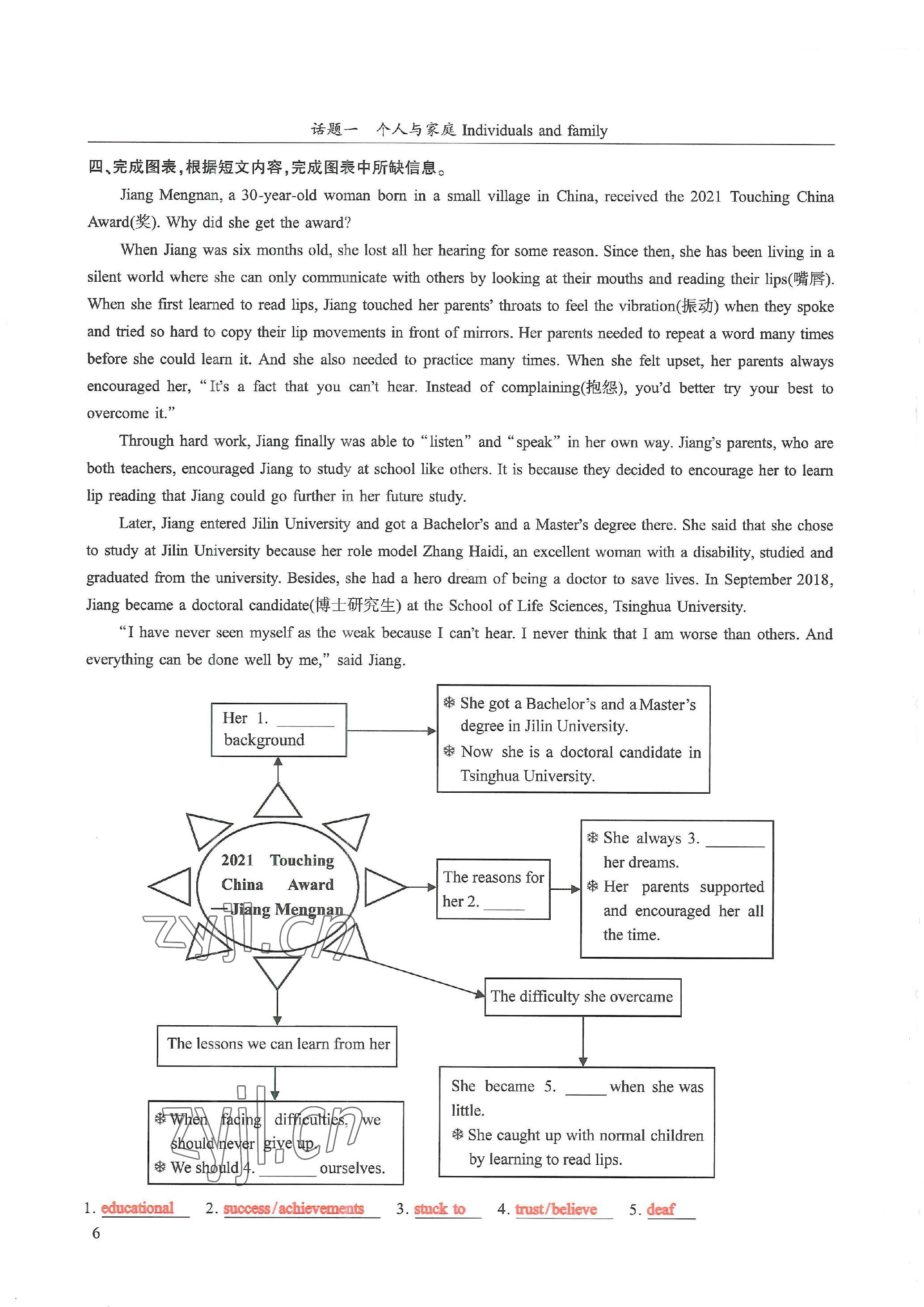 2023年中考話題總復習英語中考&nbsp;參考答案第6頁
