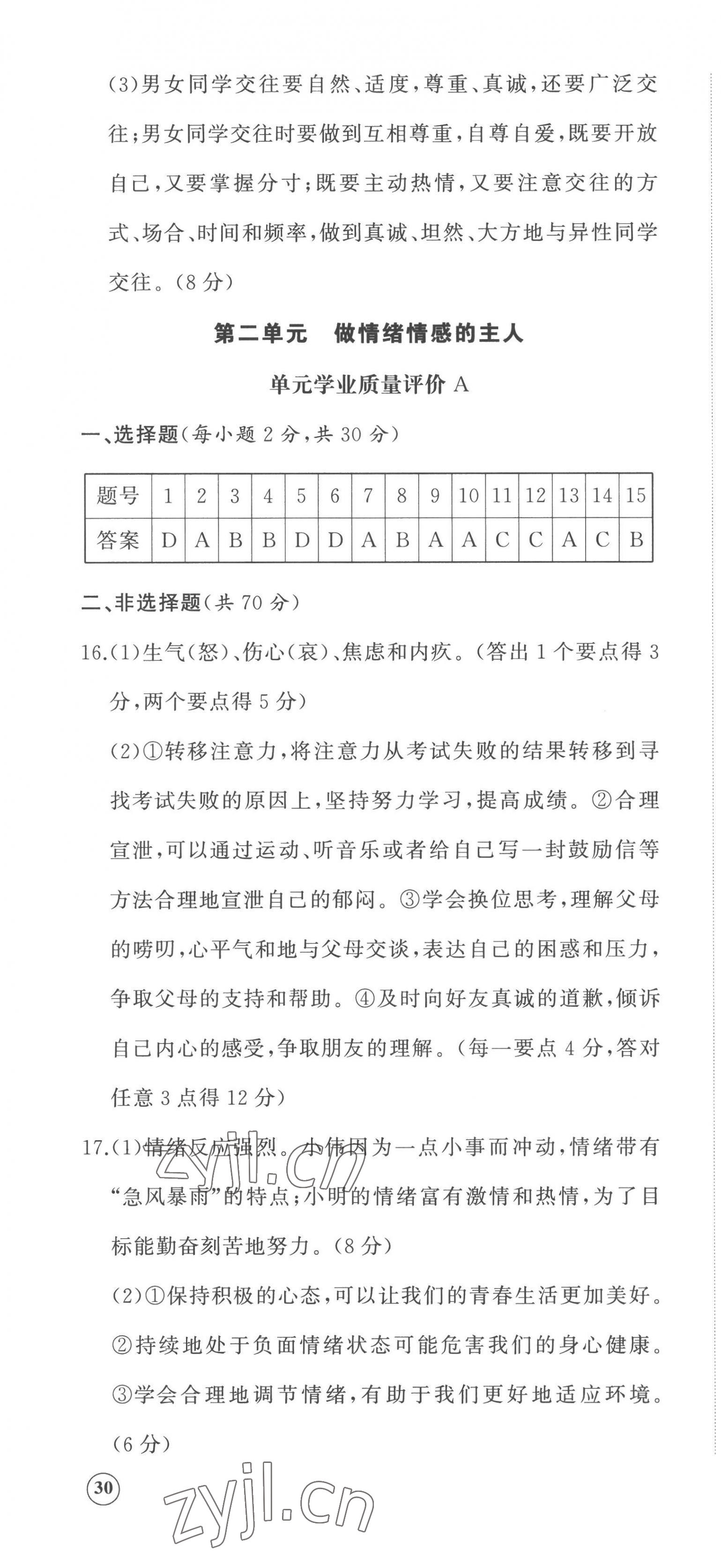 2023年精練課堂分層作業(yè)七年級(jí)道德與法治下冊(cè)人教版 第4頁(yè)