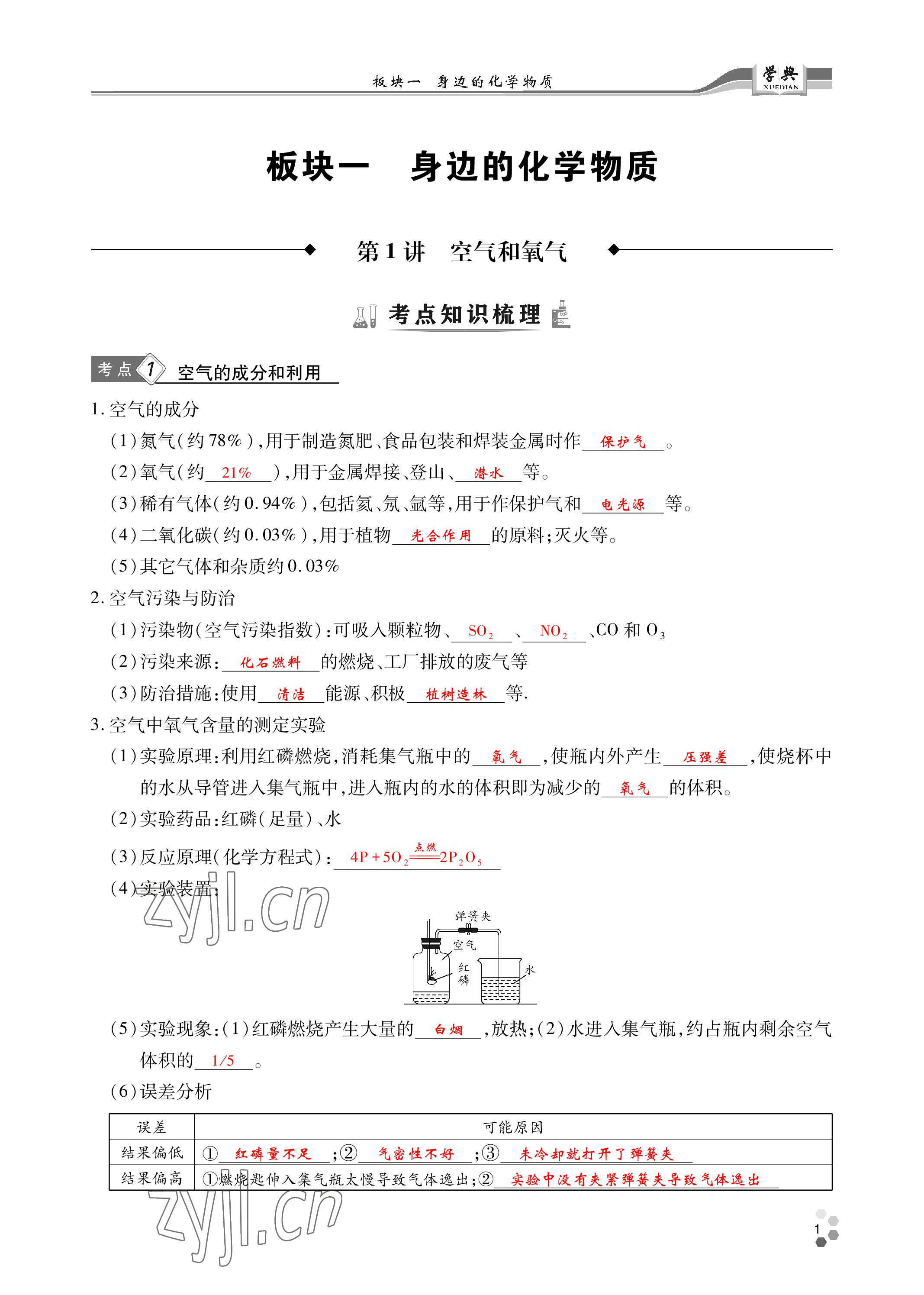 2023年學(xué)典中考名師A計劃化學(xué) 第1頁