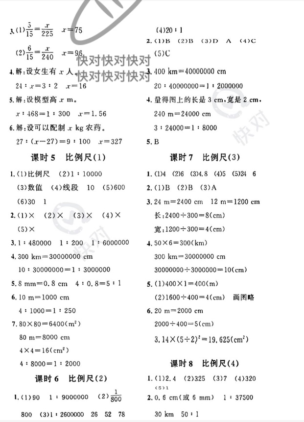 2023年黃岡360定制課時六年級數(shù)學下冊北師大版廣東專版 第6頁