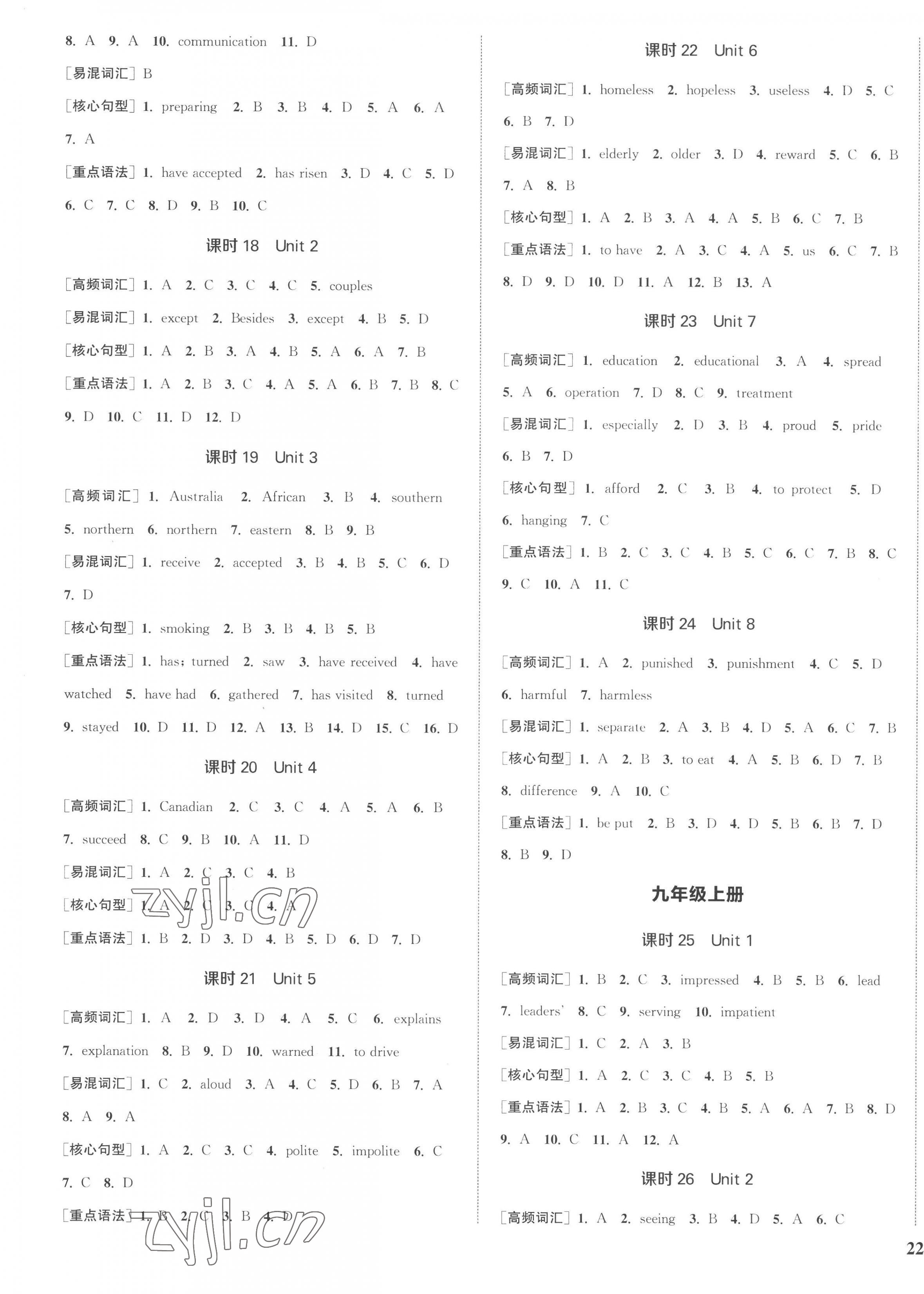 2023年通城1典中考復(fù)習(xí)方略英語南京專版 參考答案第3頁