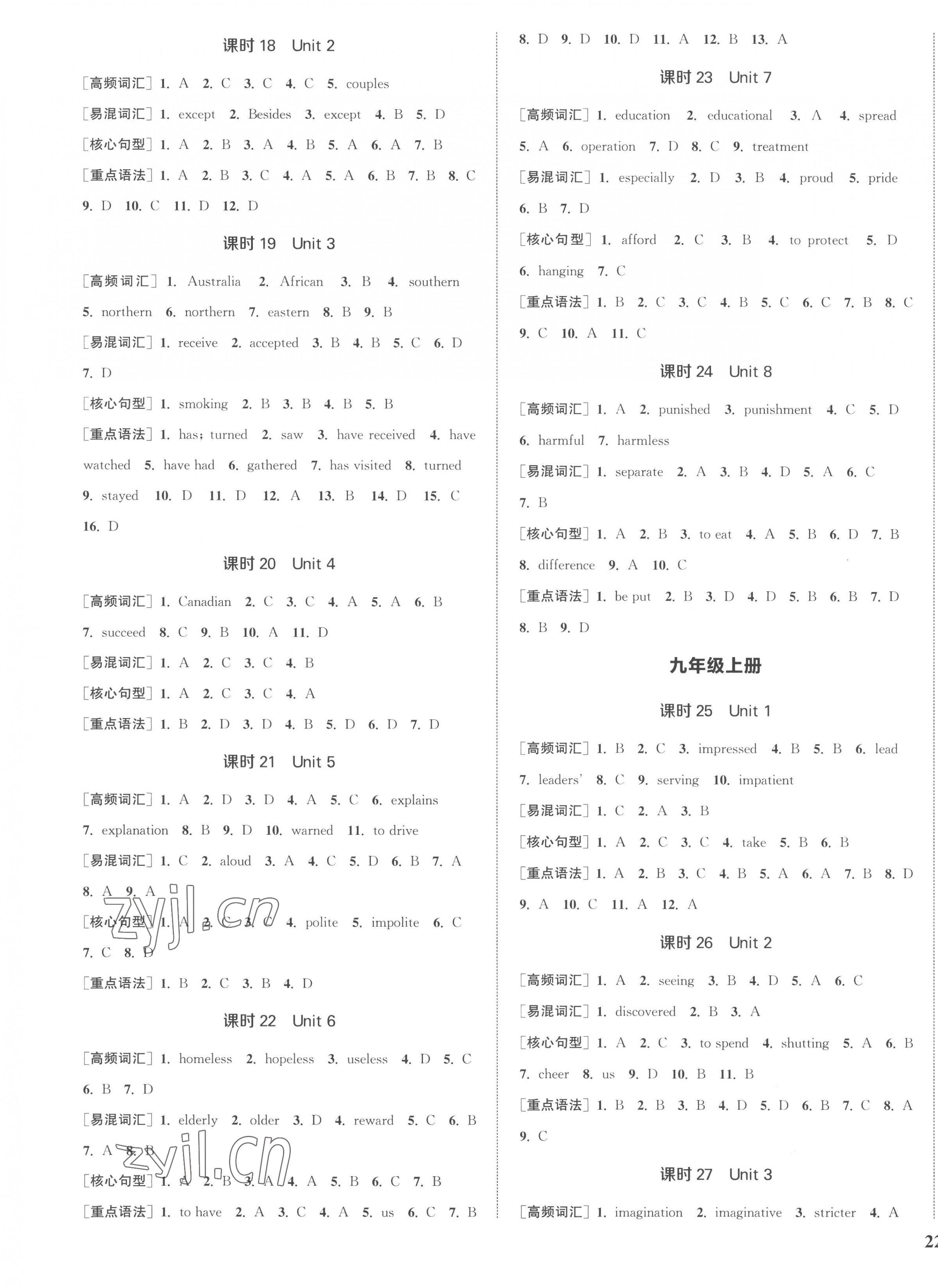 2023年通城1典中考復(fù)習(xí)方略英語連云港專版 參考答案第3頁