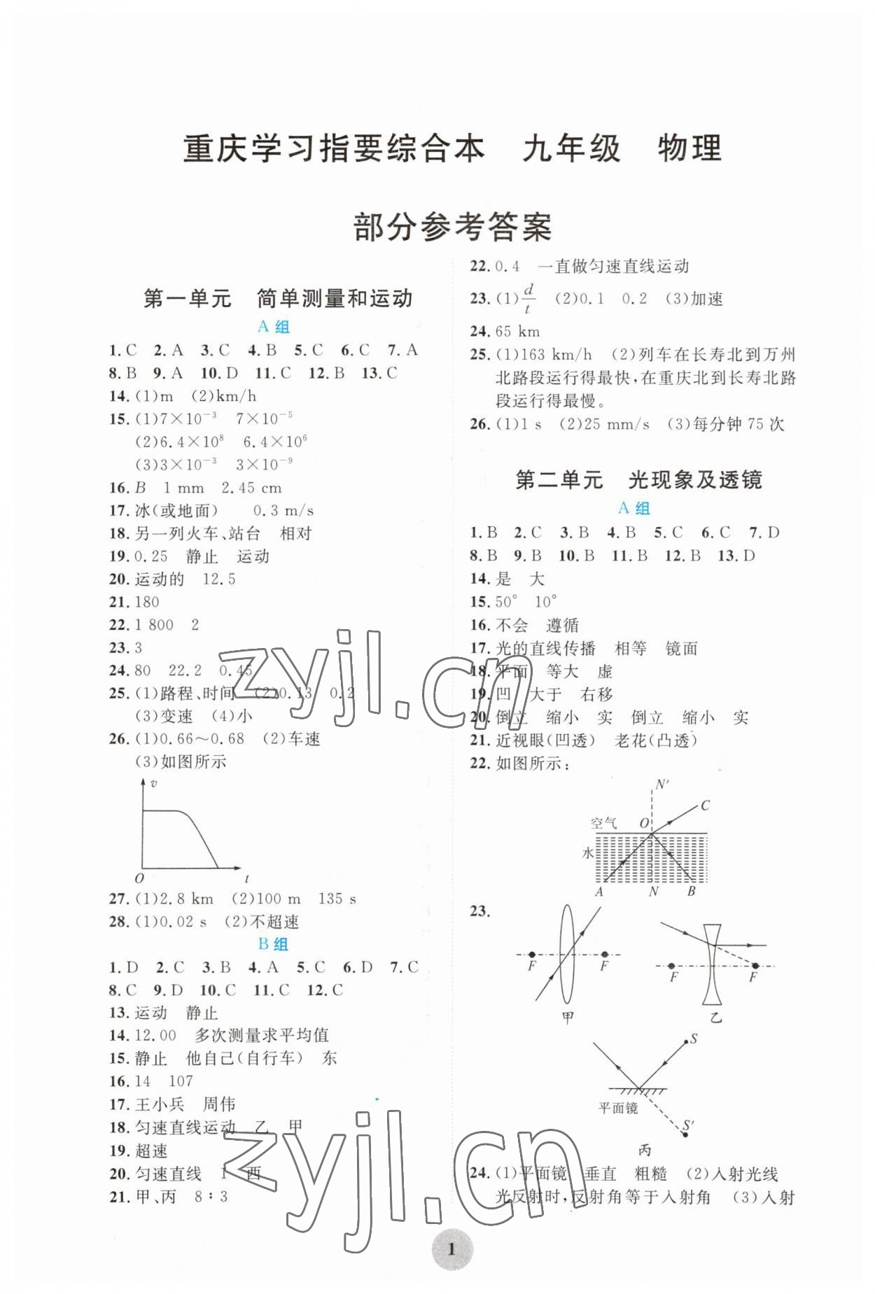 2023年學(xué)習(xí)指要綜合本九年級物理 第1頁