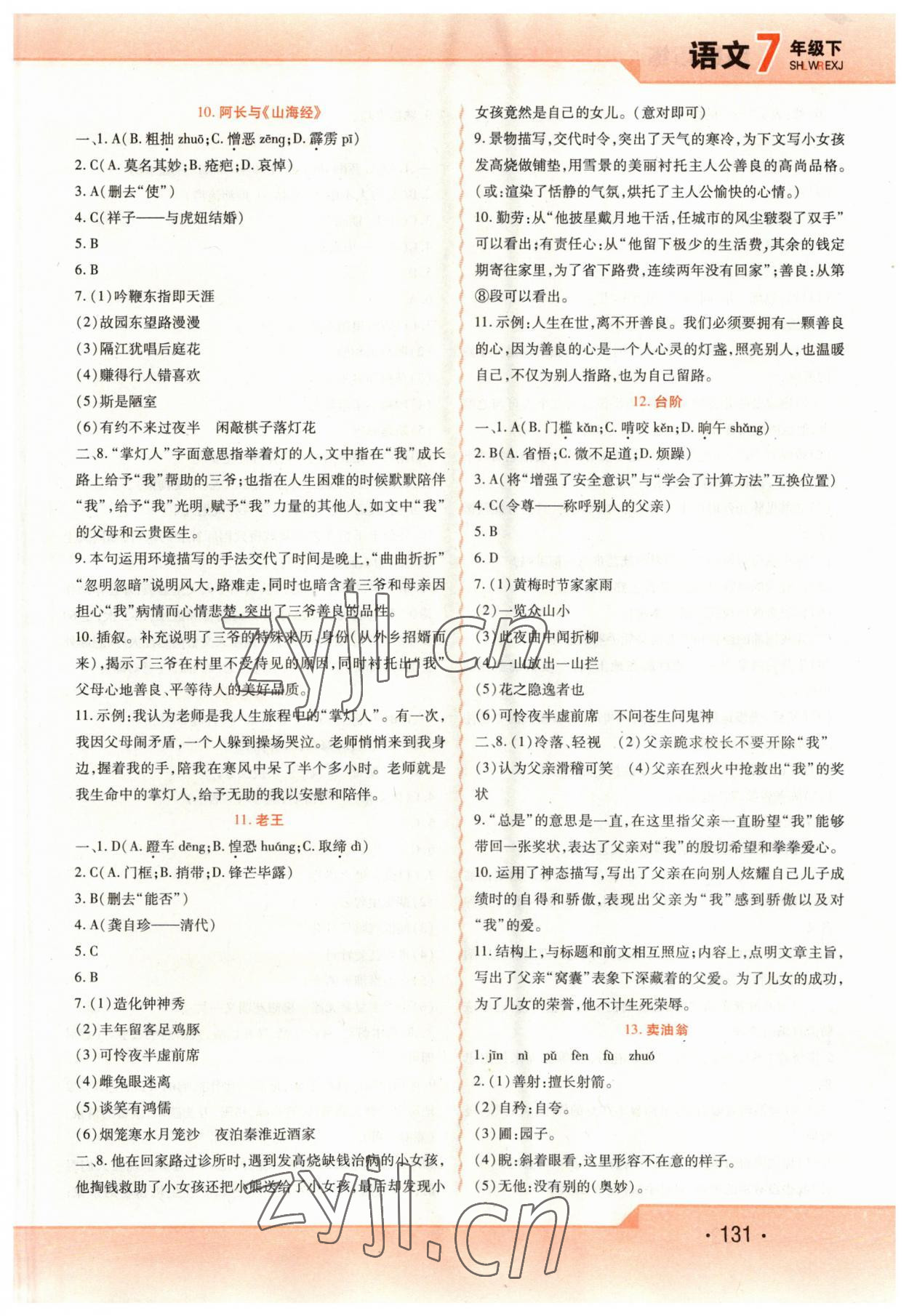 2023年精析巧練七年級(jí)語(yǔ)文下冊(cè)人教版 第5頁(yè)