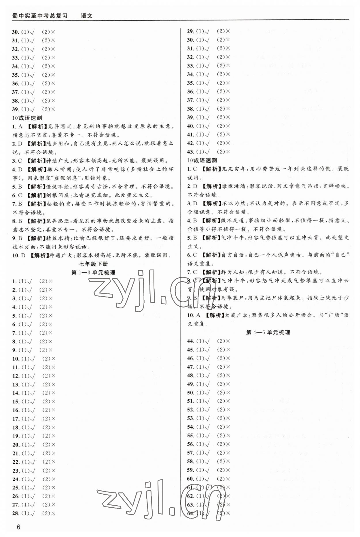 2023年蜀中实质中考总复习语文&nbsp;第6页