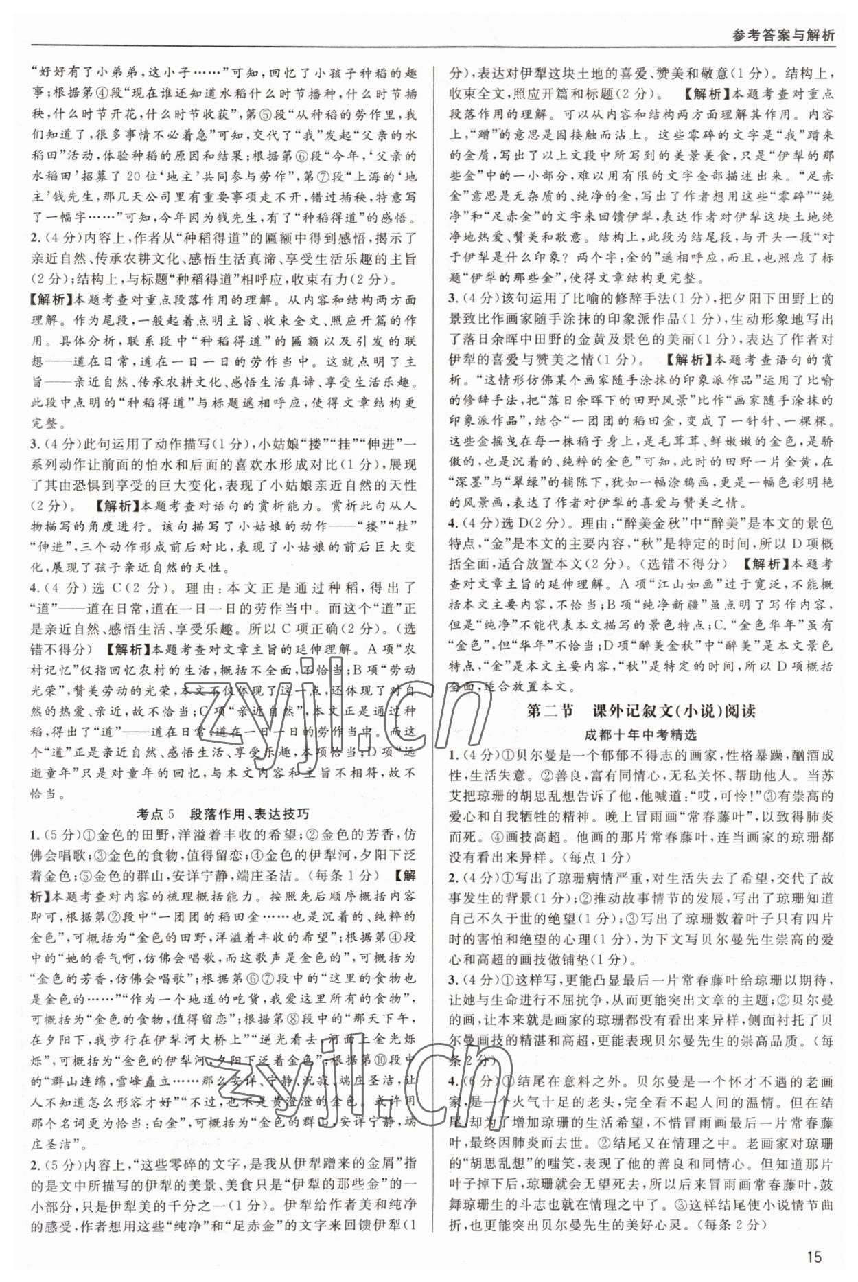 2023年蜀中实质中考总复习语文&nbsp;第15页