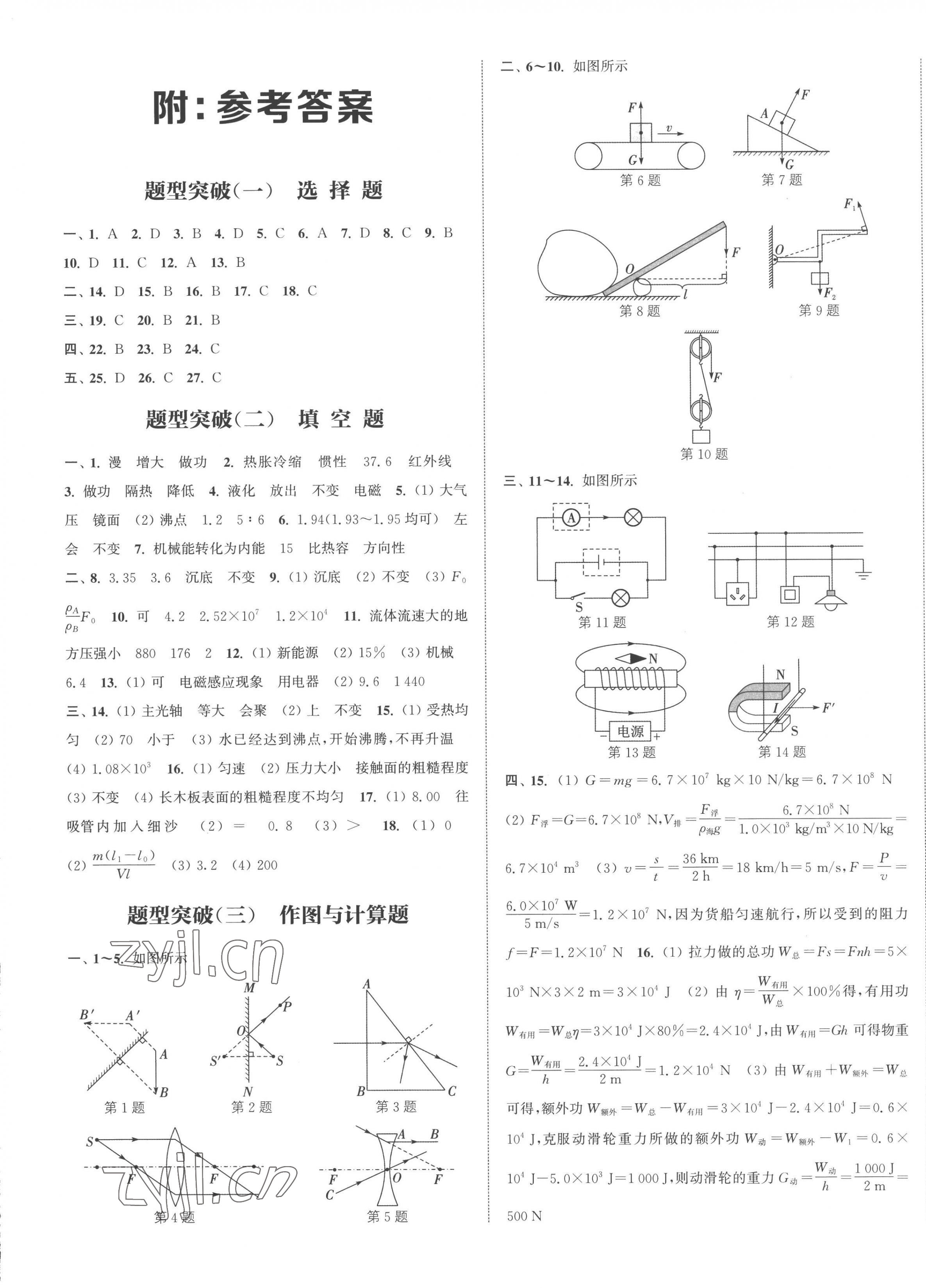 2023年通城学典决胜中考物理南通专用 第1页