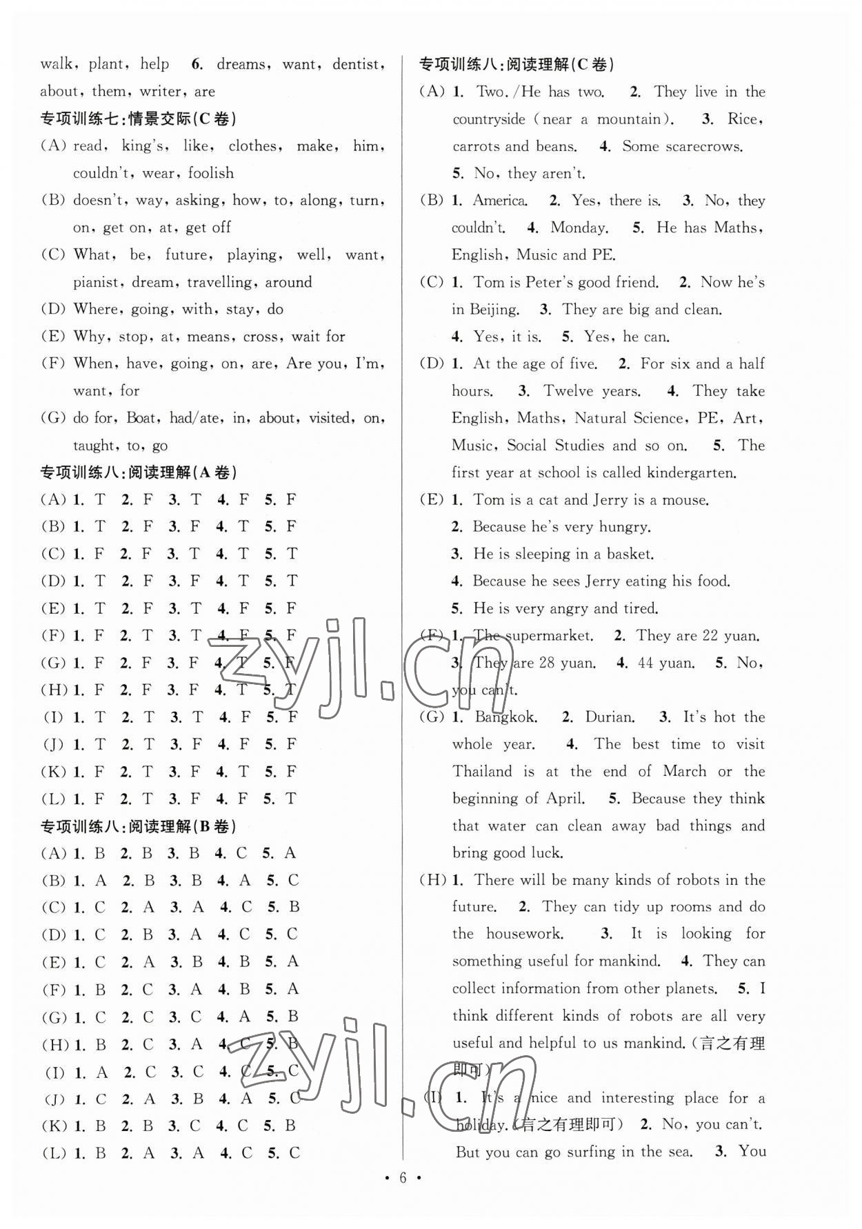 2023年自主創(chuàng)新作業(yè)小學(xué)畢業(yè)總復(fù)習(xí)一本通英語揚(yáng)州專版 第6頁