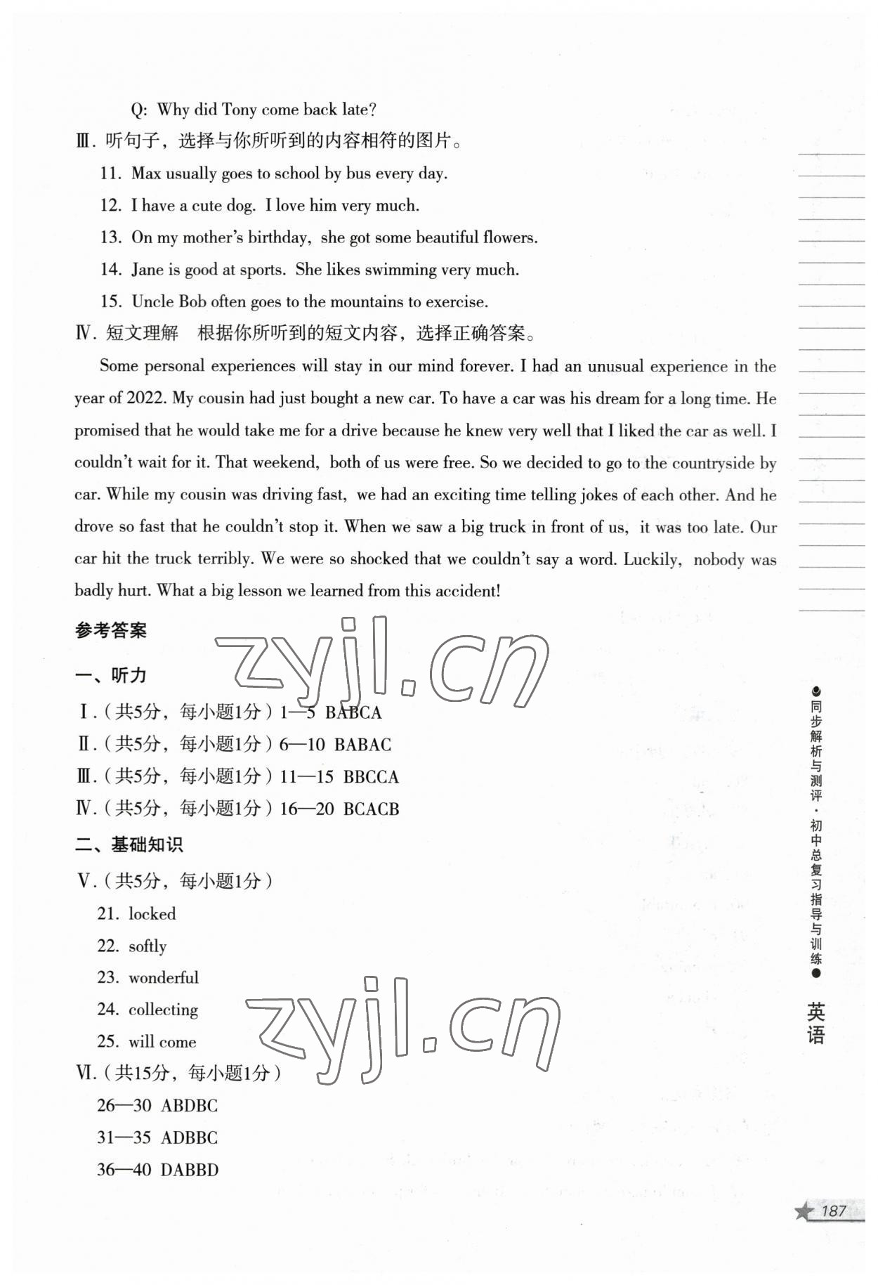 2023年同步解析與測評初中總復(fù)習(xí)指導(dǎo)與訓(xùn)練英語人教版 第9頁