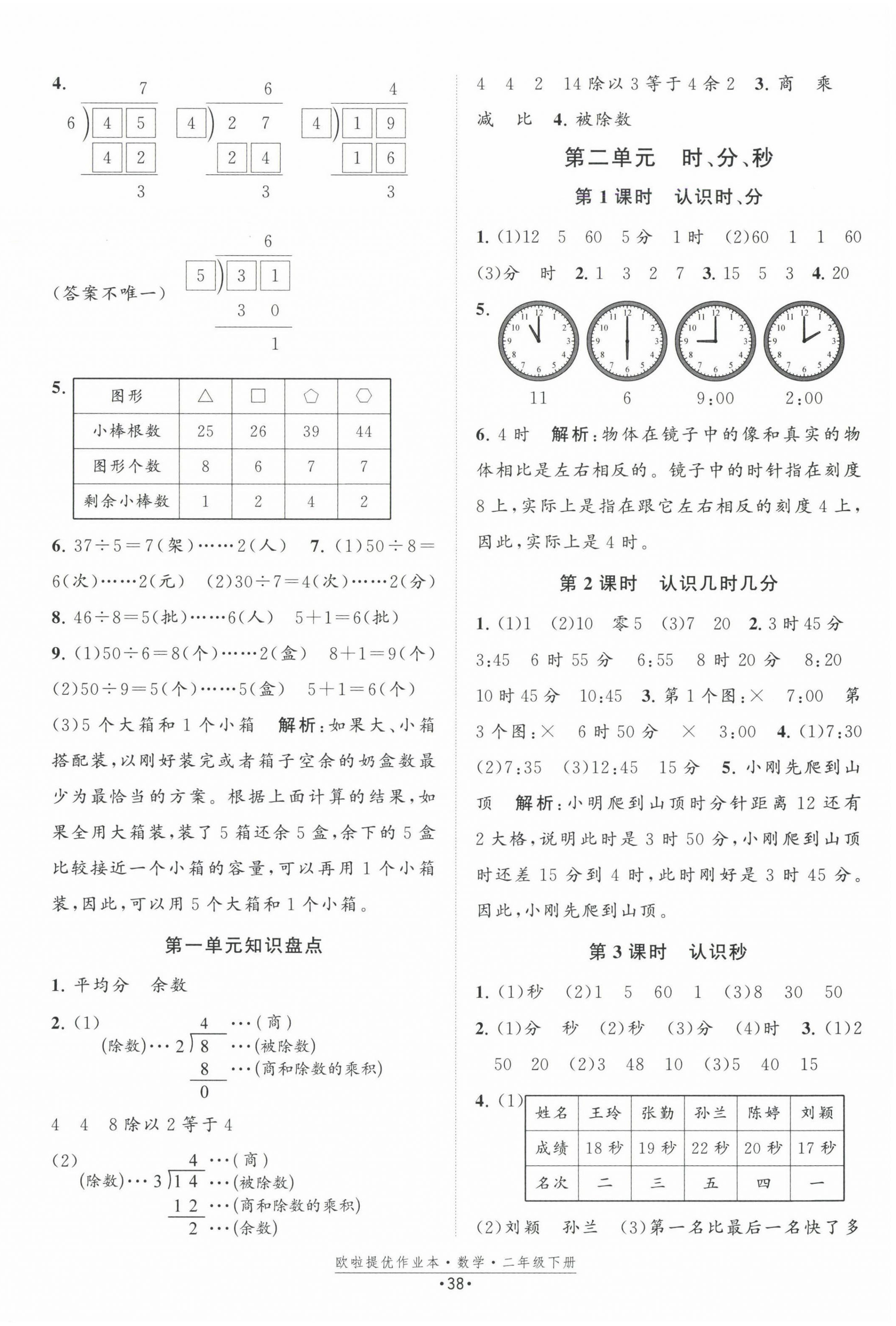 2023年歐啦提優作業本二年級數學下冊蘇教版 第2頁