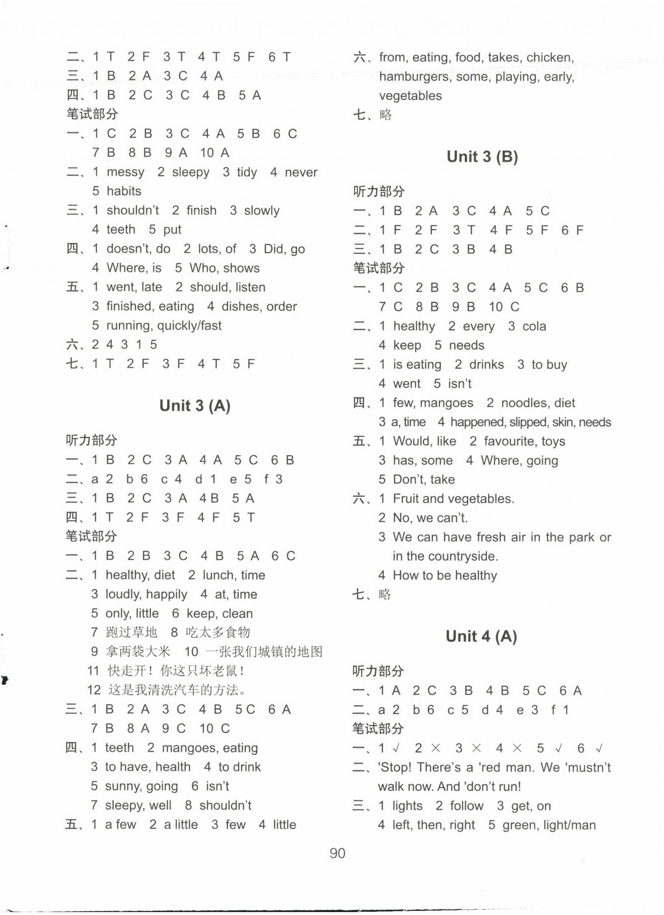 2023年課課練AB卷六年級英語下冊提優版 參考答案第2頁