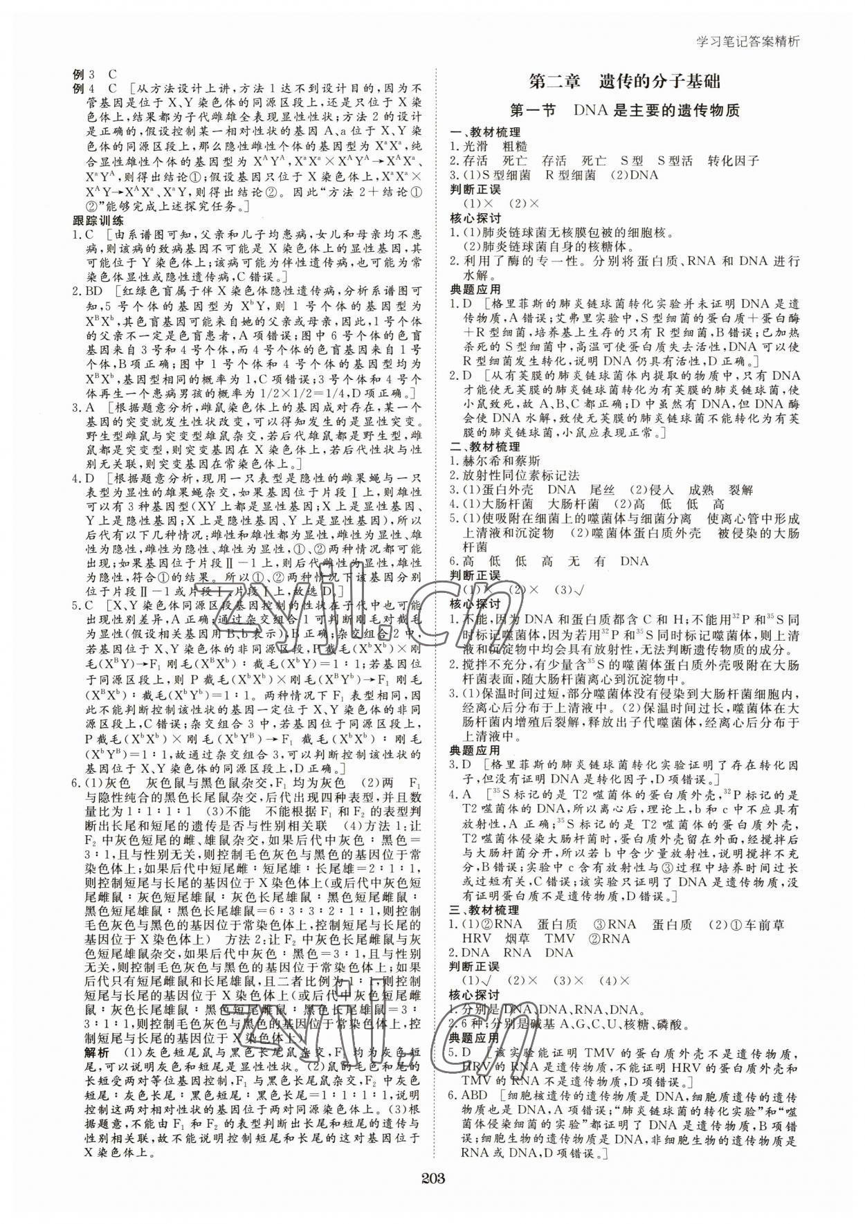 2023年步步高學(xué)習(xí)筆記高中生物必修2蘇教版 參考答案第6頁(yè)