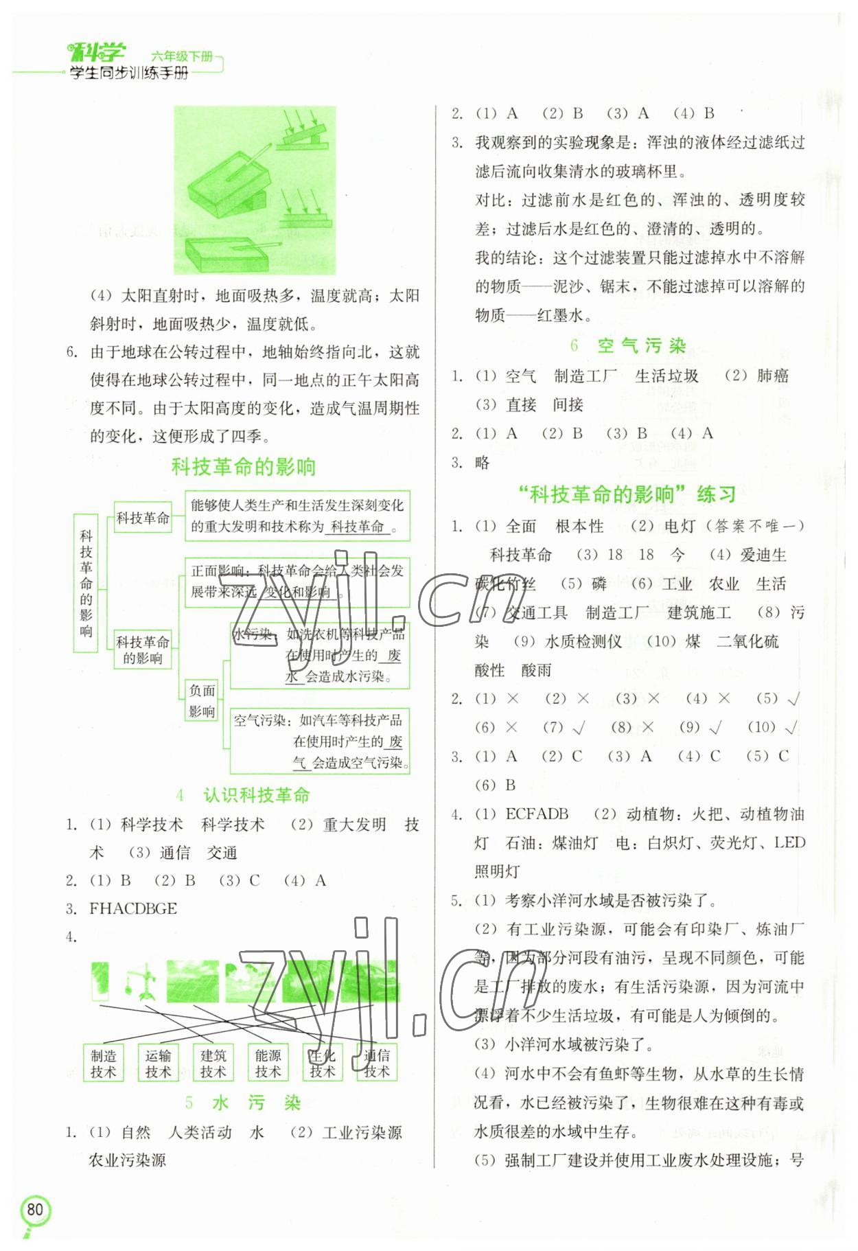 2023年學(xué)生同步訓(xùn)練手冊六年級科學(xué)下冊冀教版 第2頁