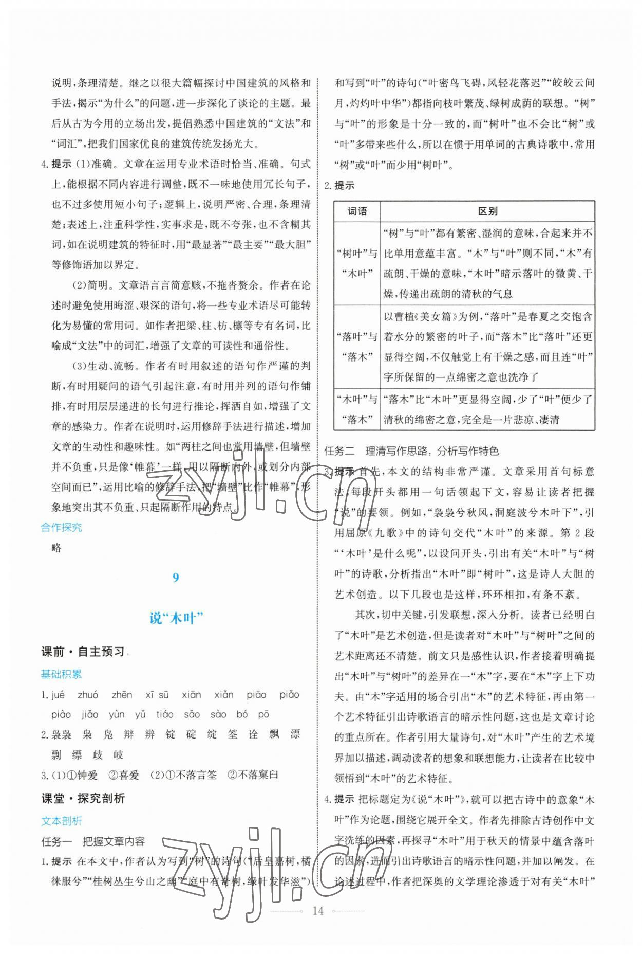 2023年人教金學(xué)典同步解析與測(cè)評(píng)學(xué)考練高中語(yǔ)文必修下冊(cè)人教版 第14頁(yè)