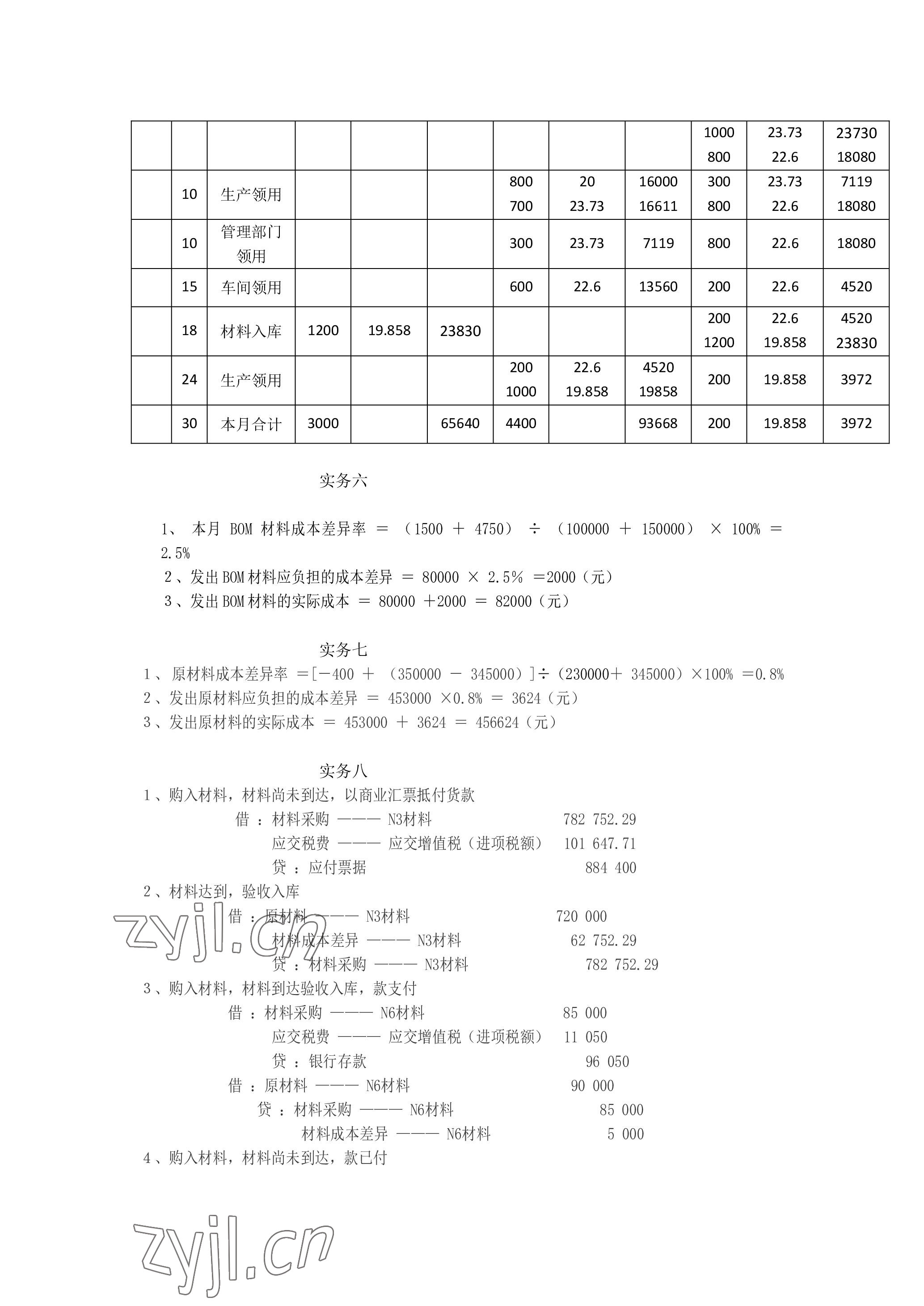 2023年企业财务会计同步训练&nbsp;参考答案第18页