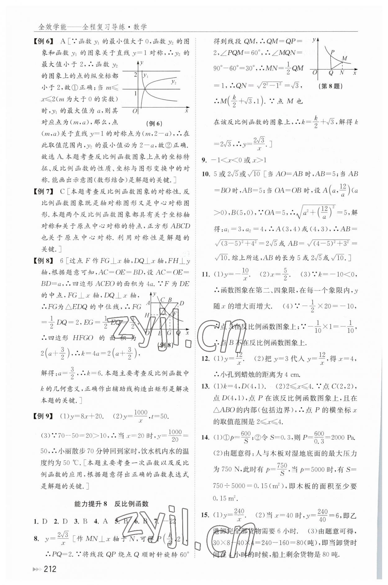 2023年全效學(xué)能全程復(fù)習(xí)導(dǎo)練數(shù)學(xué) 參考答案第10頁