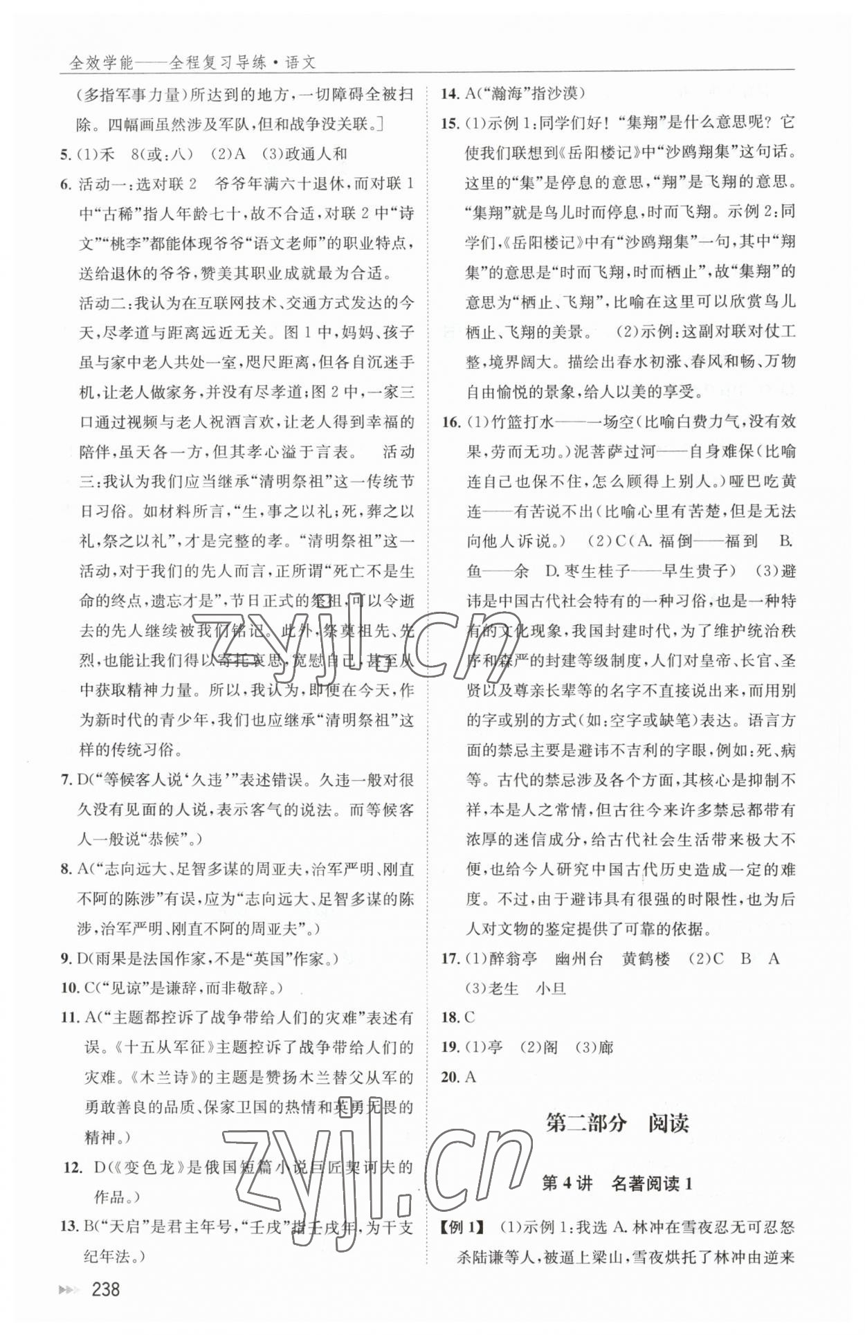 2023年全效學(xué)能全程復(fù)習(xí)導(dǎo)練中考語文 第4頁