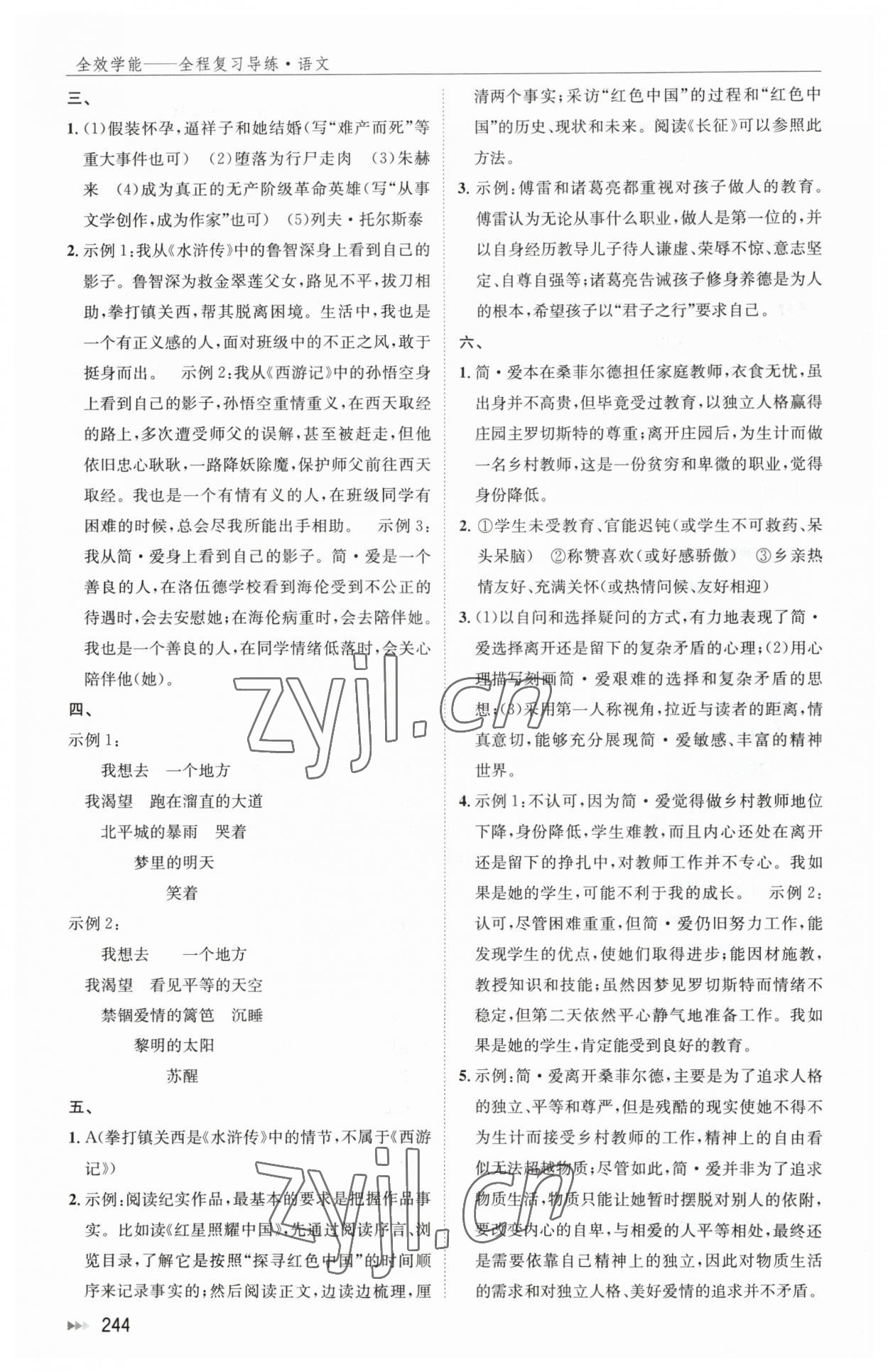 2023年全效學(xué)能全程復(fù)習(xí)導(dǎo)練中考語文 第10頁