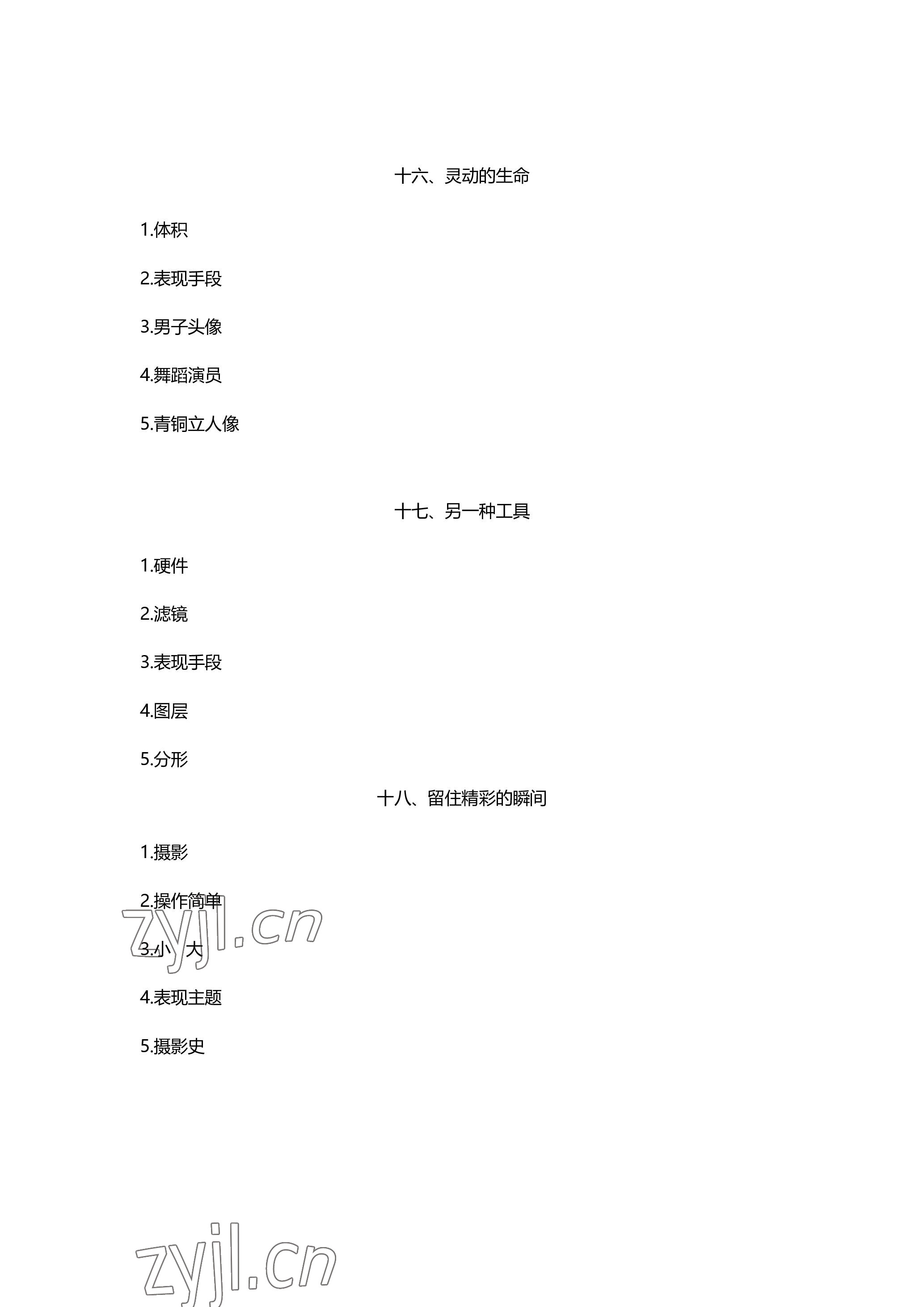 2023年中学生核心素养中考指导手册美术&nbsp;参考答案第9页