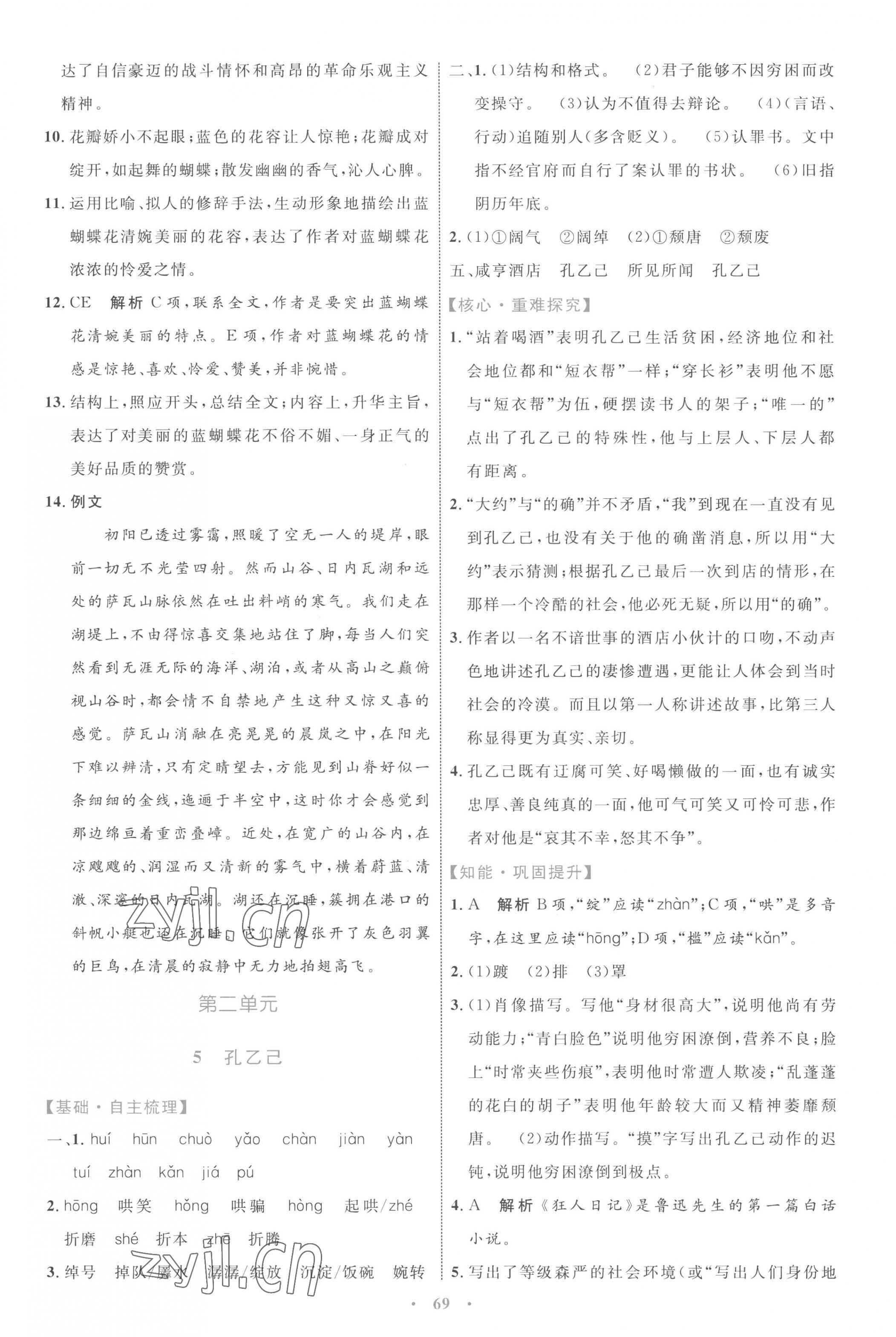 2023年同步學(xué)習(xí)目標(biāo)與檢測九年級語文下冊人教版 第5頁