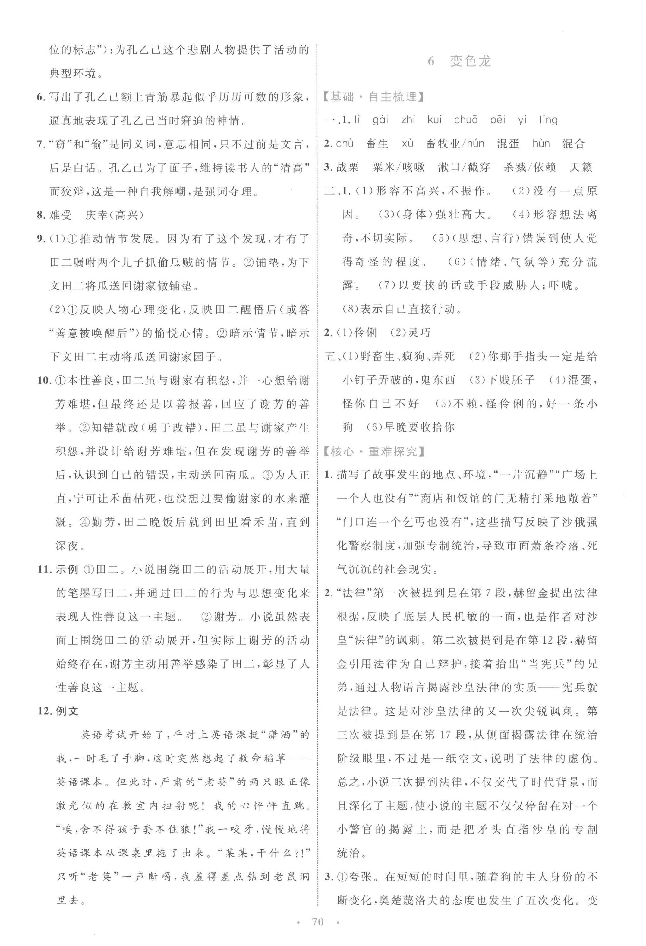 2023年同步學(xué)習(xí)目標(biāo)與檢測(cè)九年級(jí)語(yǔ)文下冊(cè)人教版 第6頁(yè)