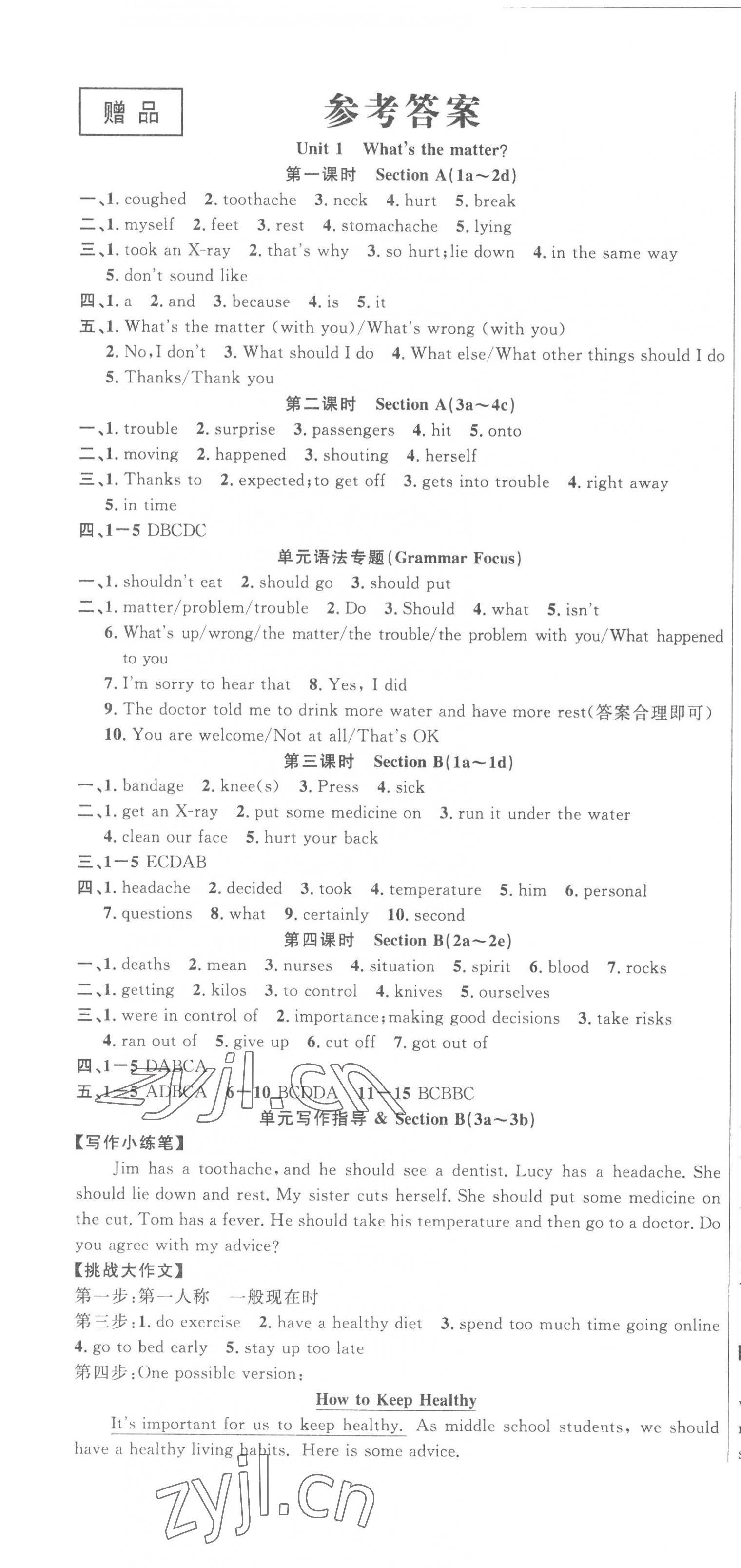 2023年课时夺冠八年级英语下册人教版河南专版 第1页