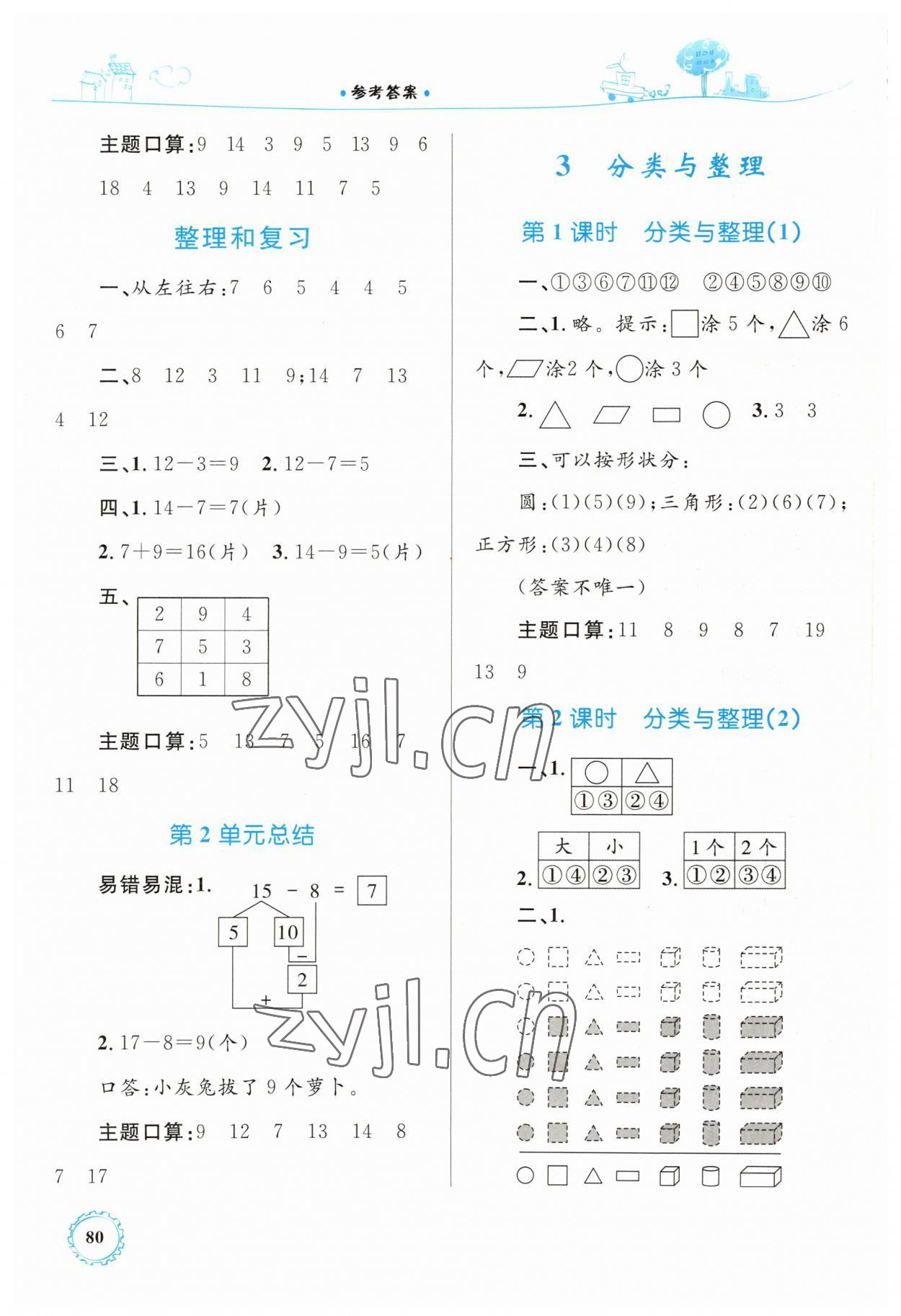 2023年同步學(xué)習(xí)目標(biāo)與檢測一年級(jí)數(shù)學(xué)下冊(cè)人教版 第4頁