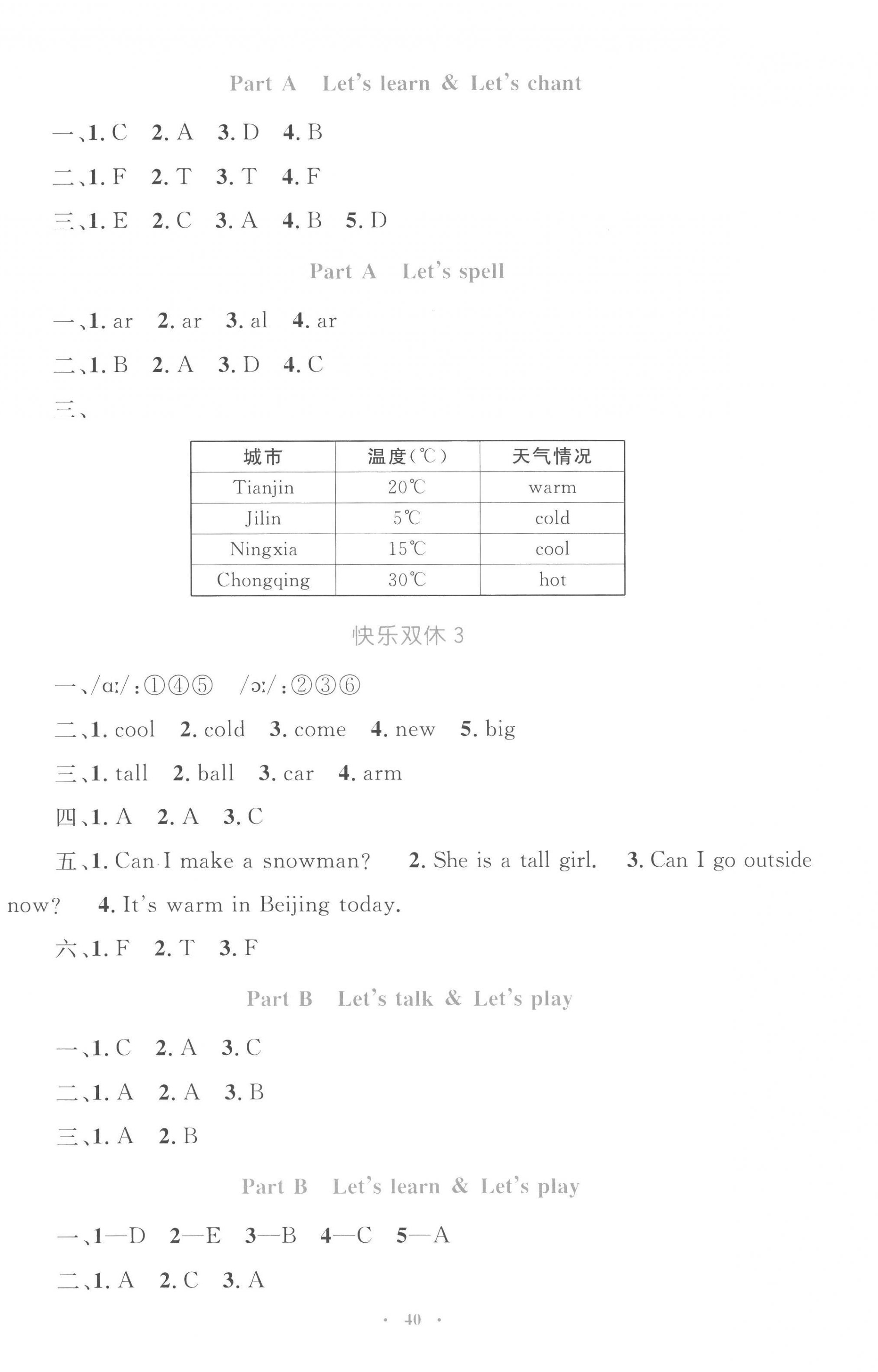 2023年同步学习目标与检测四年级英语下册人教版&nbsp;第4页