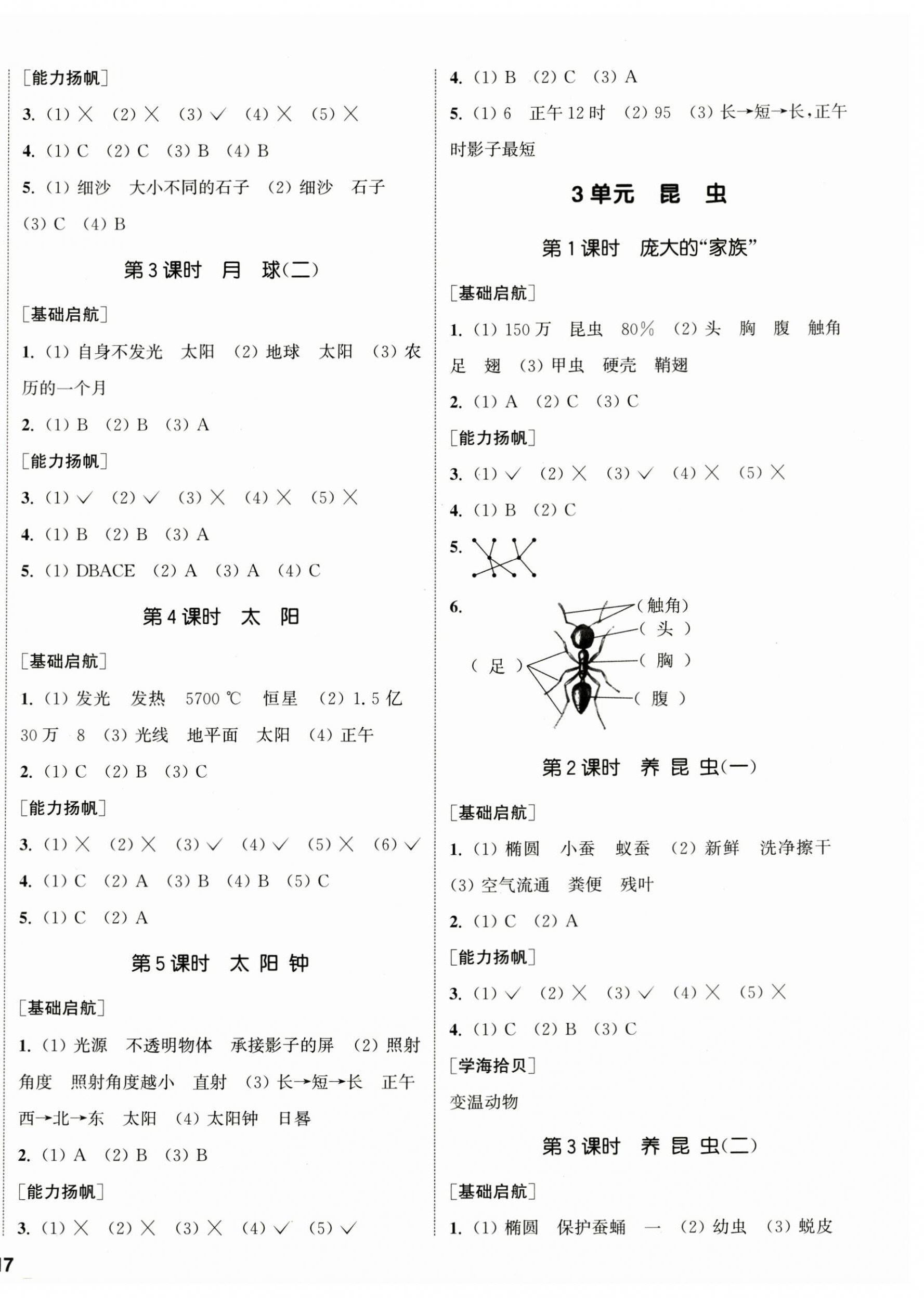 2023年通城学典课时作业本四年级科学下册苏教版 参考答案第2页