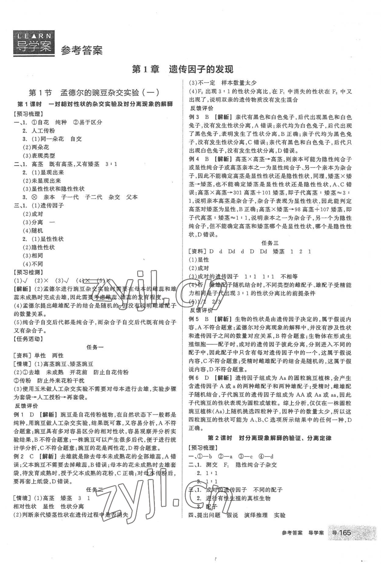 2023年全品學(xué)練考高中生物必修2人教版 第1頁