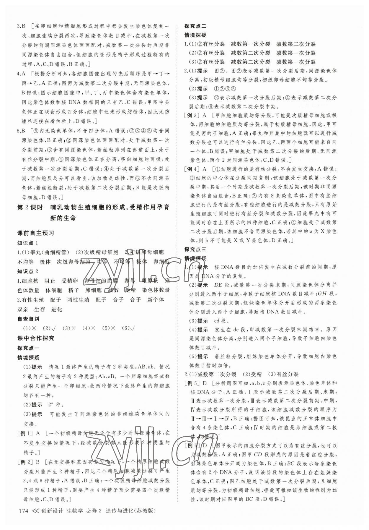 2023年創(chuàng)新設(shè)計生物必修2蘇教版遺傳與進化 參考答案第9頁