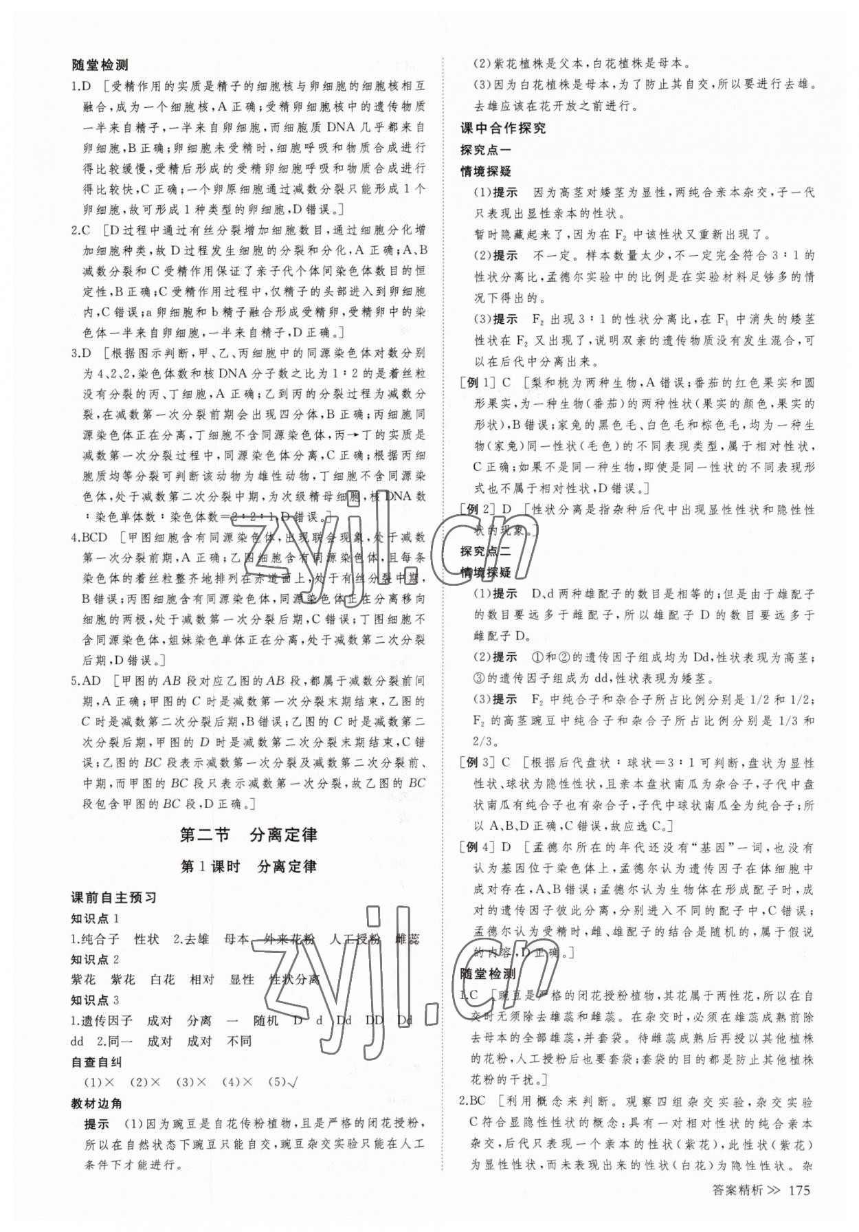 2023年創(chuàng)新設(shè)計(jì)生物必修2蘇教版遺傳與進(jìn)化 參考答案第10頁(yè)