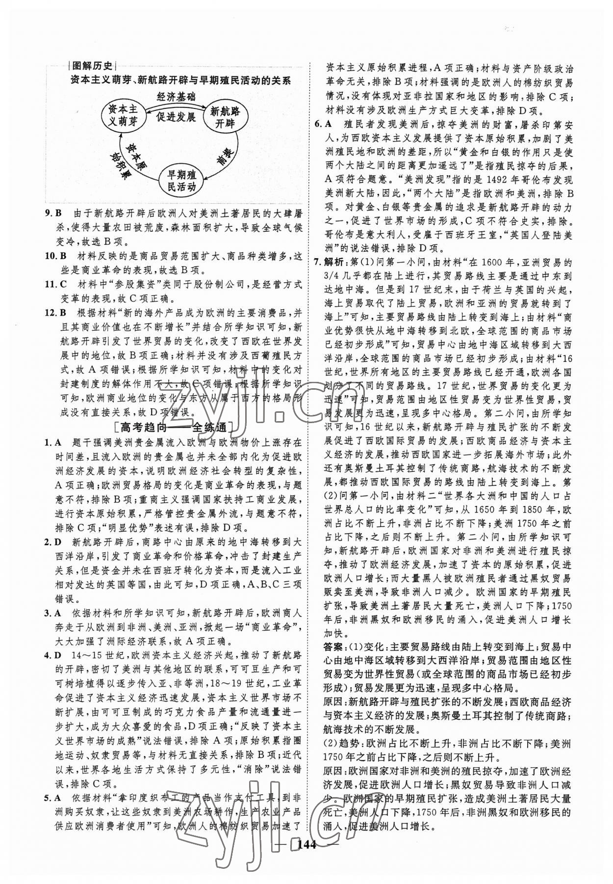 2023年三維設計學思用精練高中歷史必修下冊 參考答案第11頁