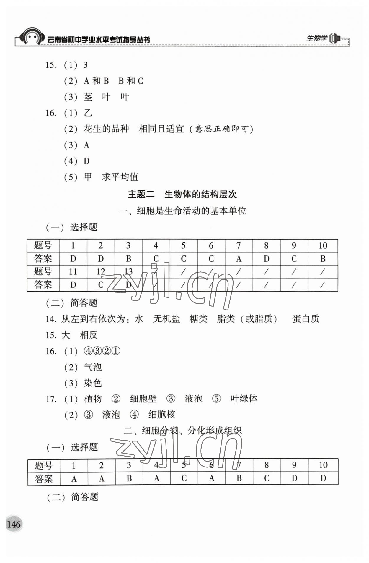 2023年云南省初中學(xué)業(yè)水平考試指導(dǎo)叢書生物中考 第2頁