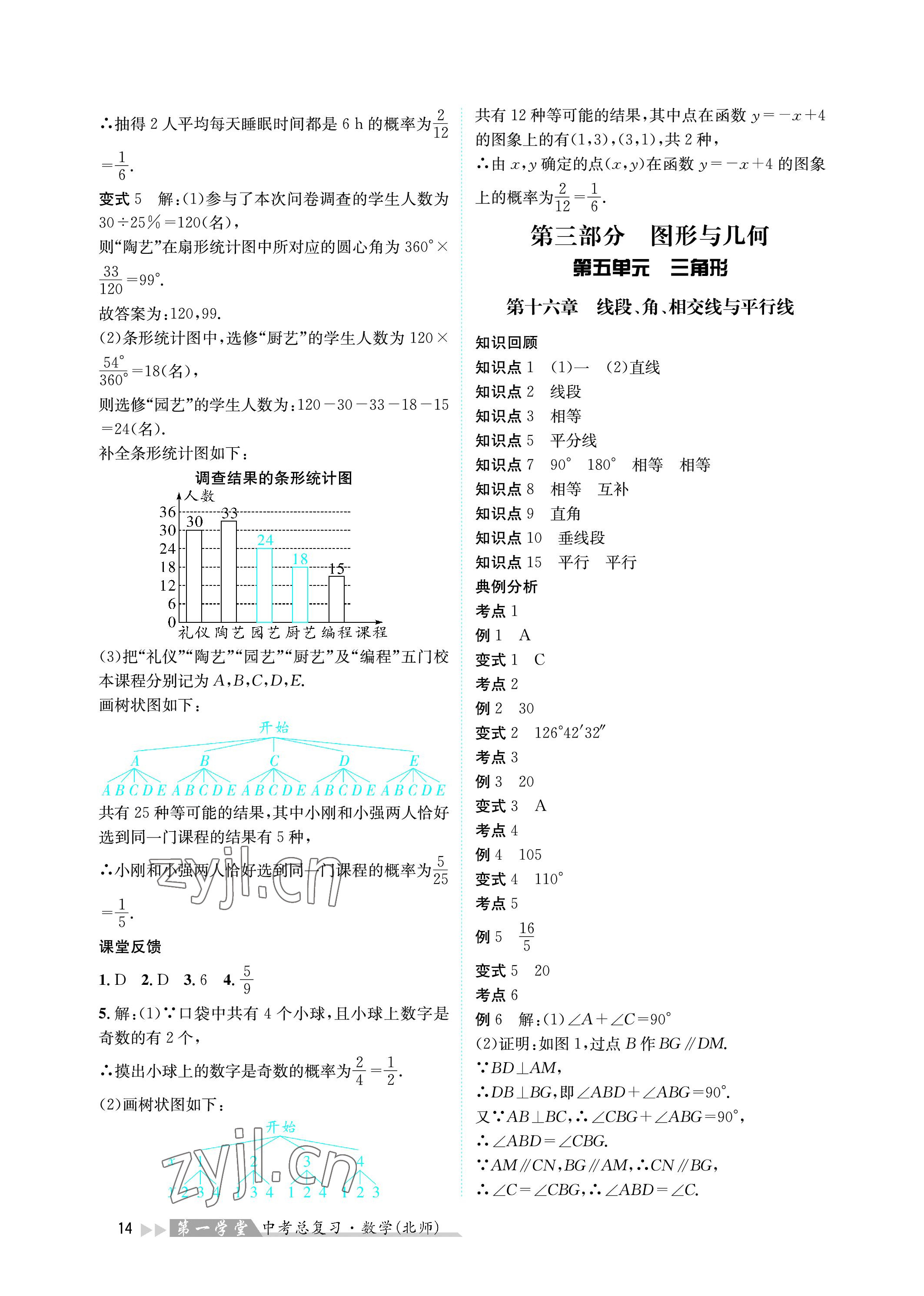 2023年第一學堂中考總復習數(shù)學 參考答案第14頁