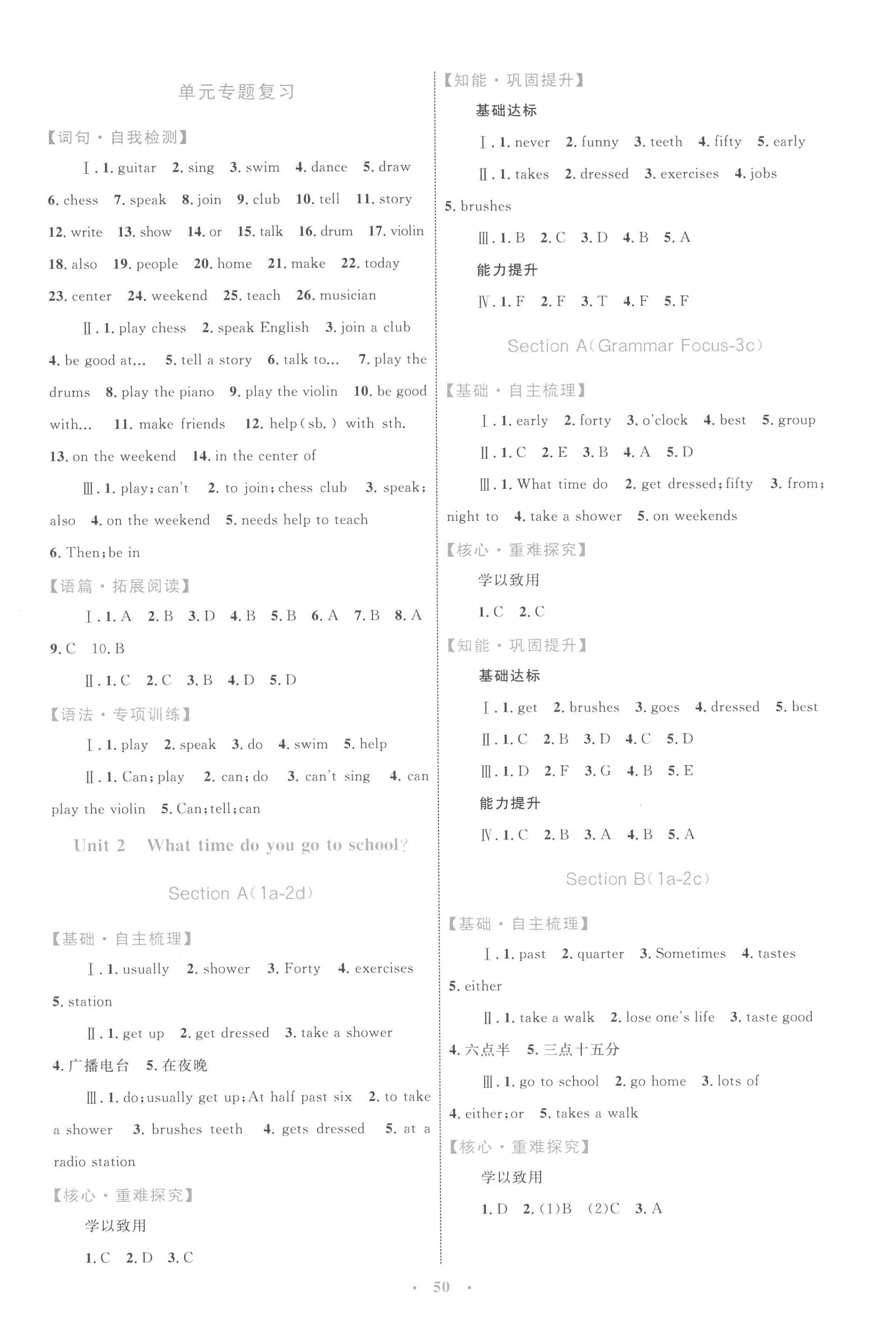 2023年同步學(xué)習(xí)目標(biāo)與檢測(cè)七年級(jí)英語(yǔ)下冊(cè)人教版 第2頁(yè)