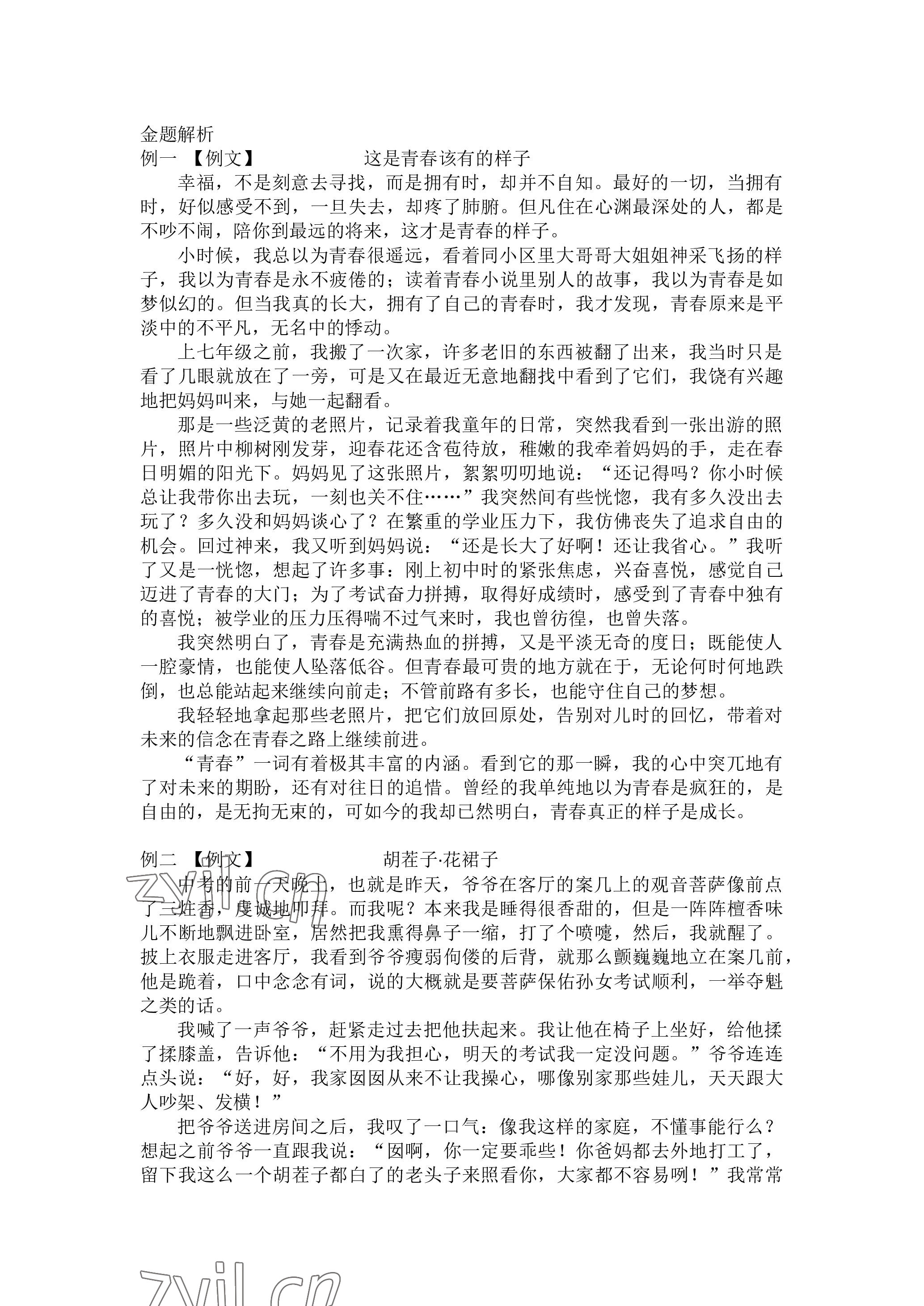 2023年汇智金初中总复习考前冲刺语文中考人教版黄冈孝感咸宁专版&nbsp;参考答案第6页