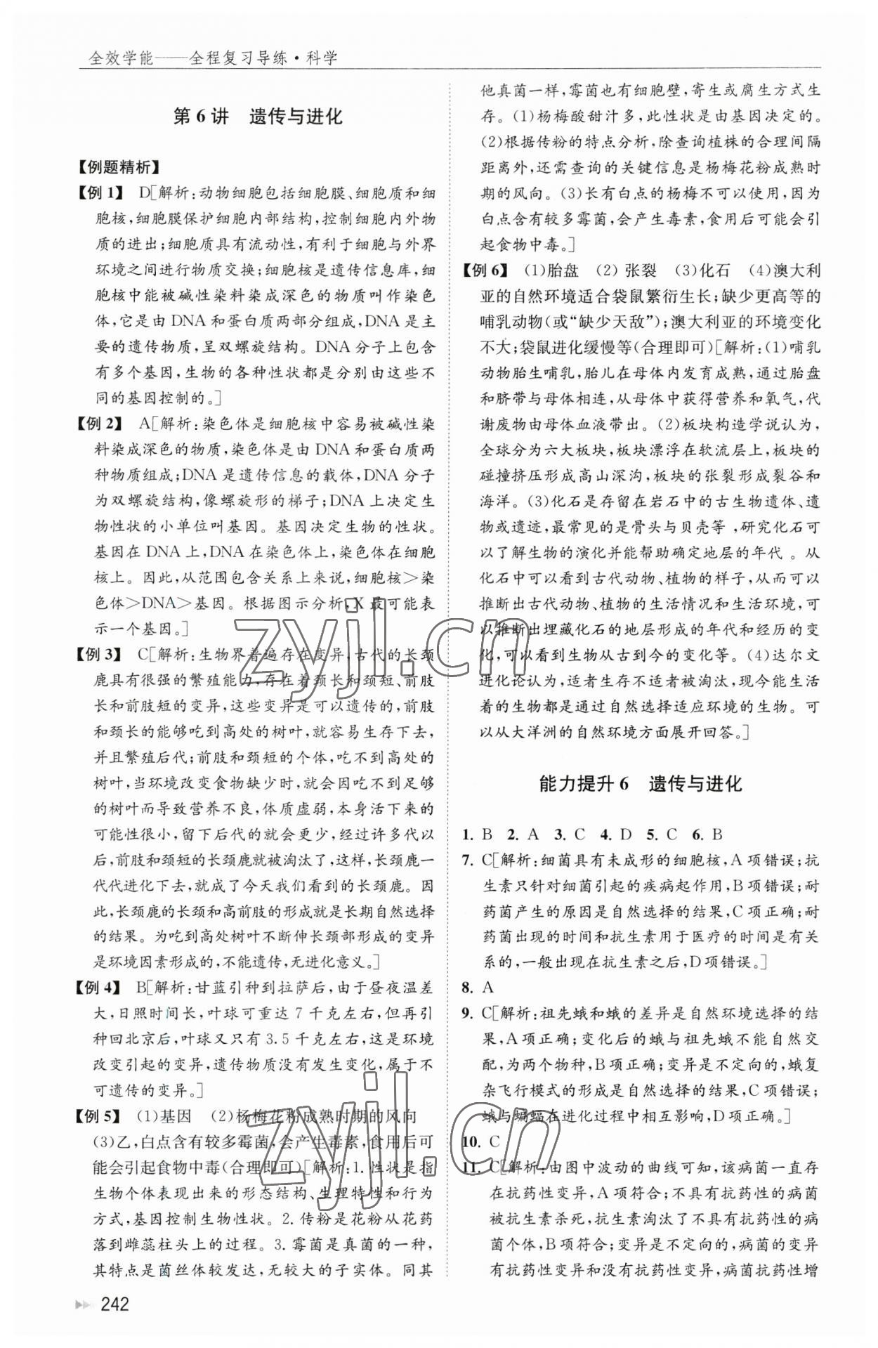 2023年全效學(xué)能全程復(fù)習(xí)導(dǎo)練中考科學(xué) 第8頁