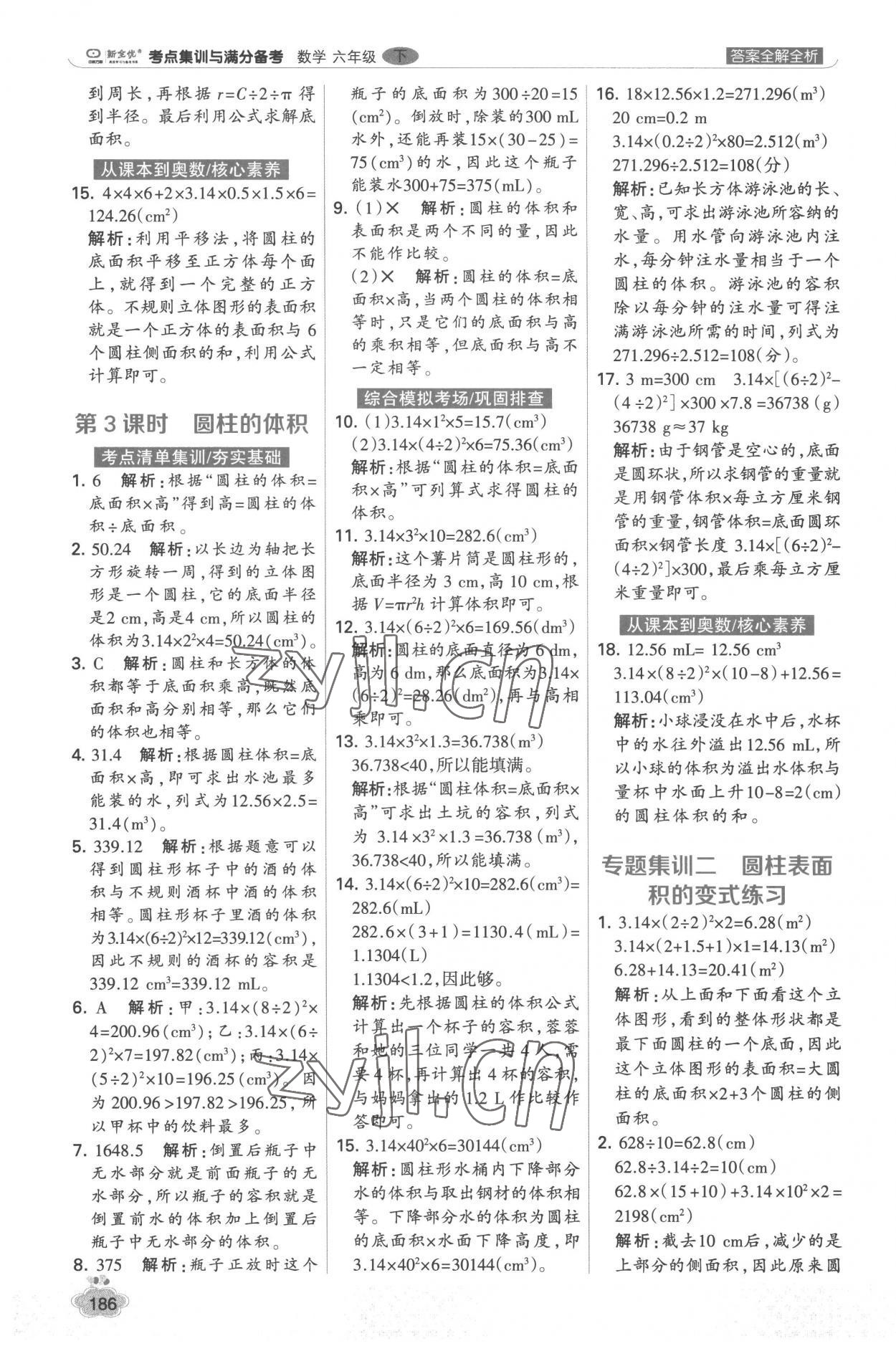 2023年考点集训与满分备考六年级数学下册人教版 第10页