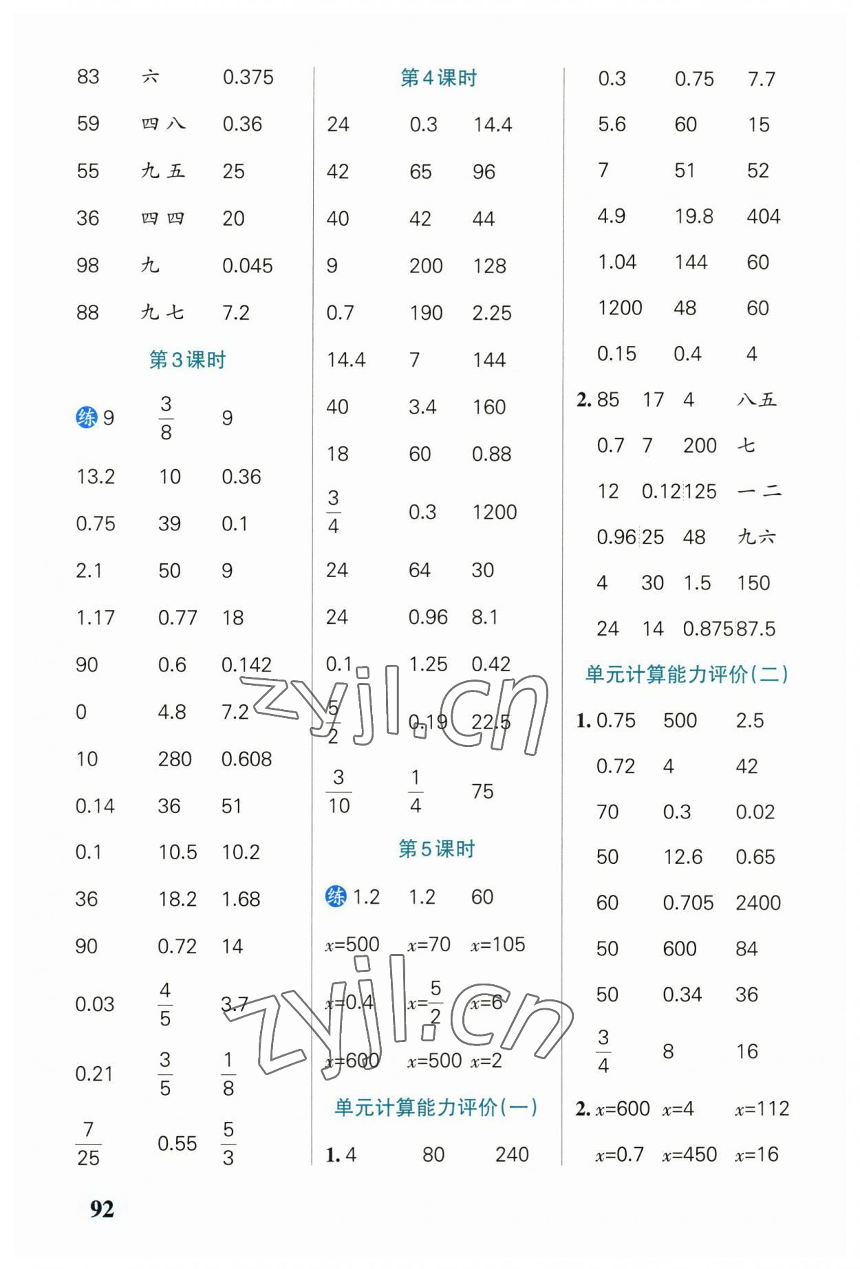 2023年小學(xué)學(xué)霸口算六年級數(shù)學(xué)下冊人教版 第2頁