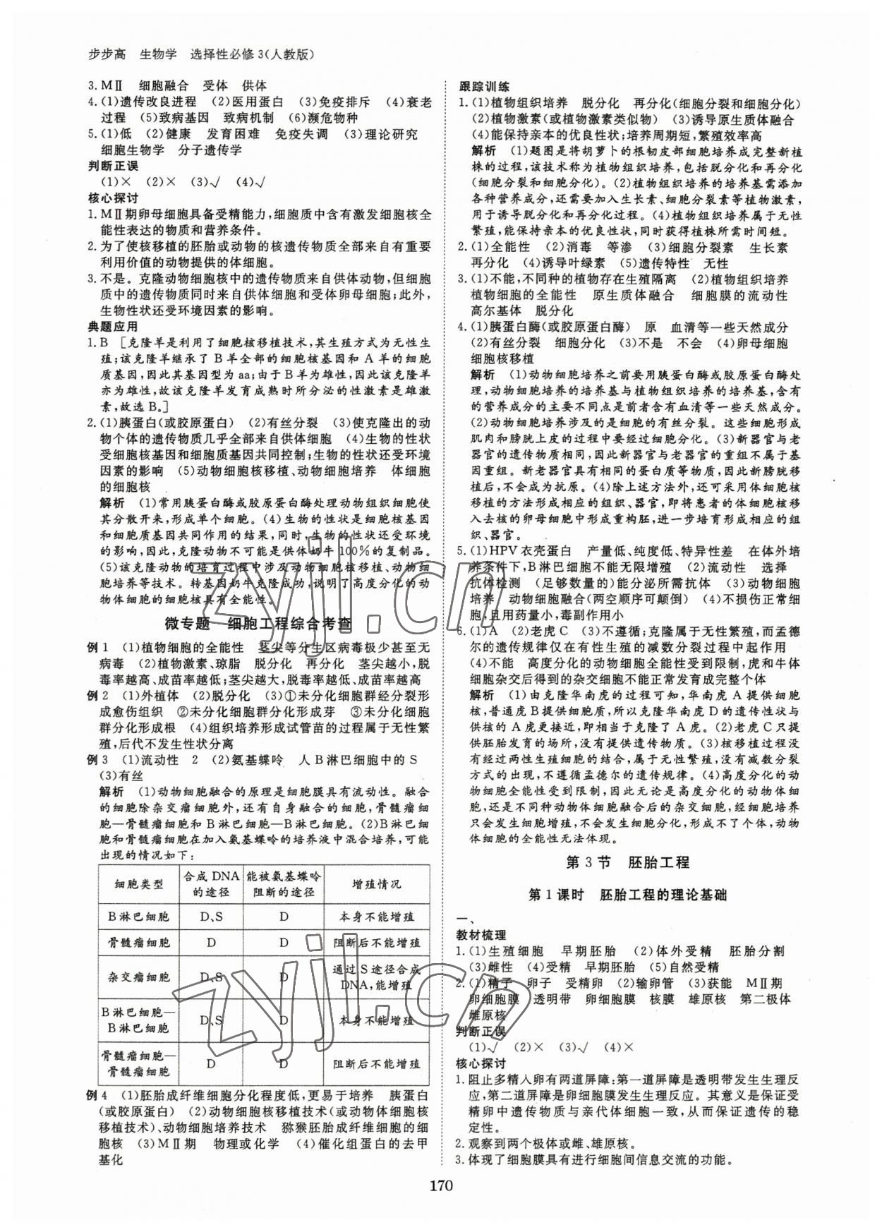 2023年步步高學(xué)習(xí)筆記高中生物選擇性必修3人教版 參考答案第5頁