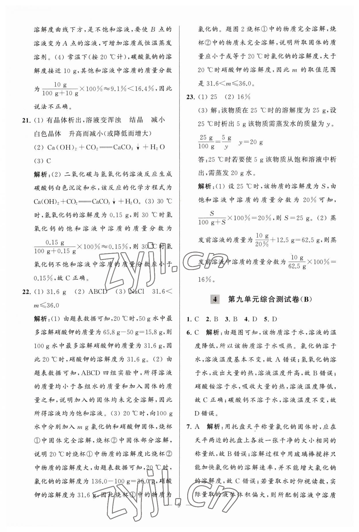 2023年亮點(diǎn)給力大試卷九年級化學(xué)下冊人教版 第9頁