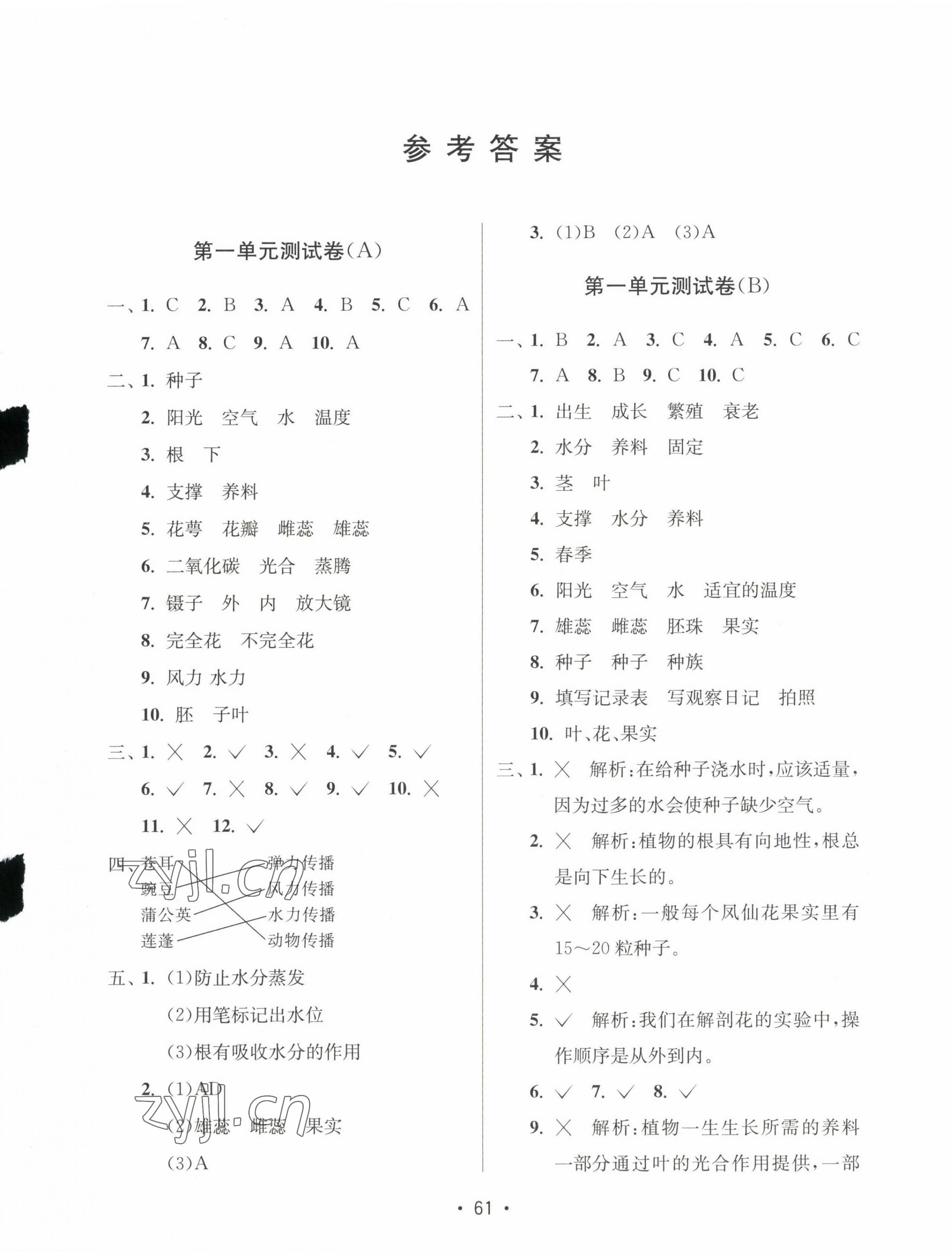 2023年智慧课堂课时检测四年级科学下册教科版徐州专版 第1页