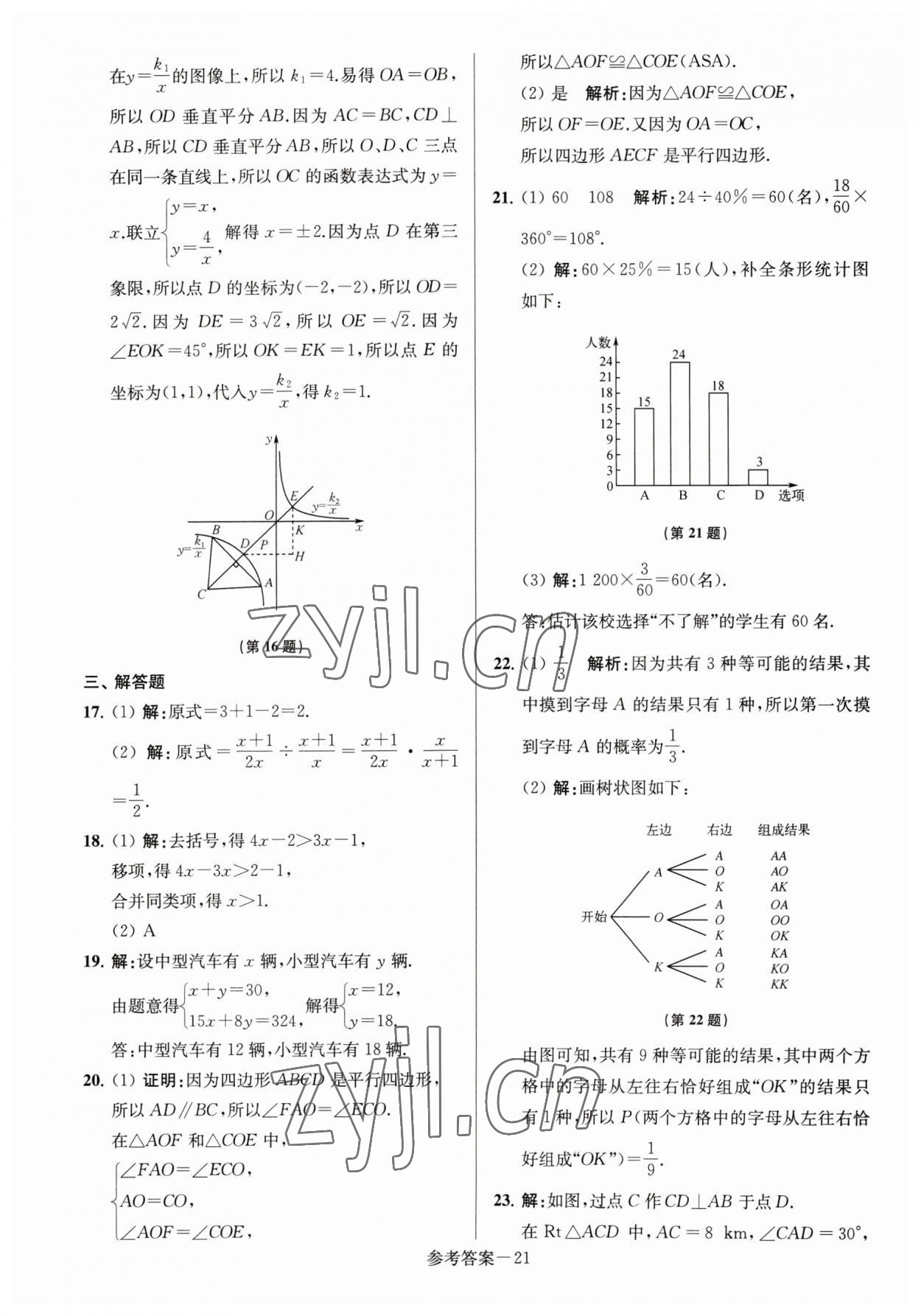 2023年淮安市中考總復(fù)習(xí)一卷通歷年真卷精編數(shù)學(xué) 第21頁(yè)